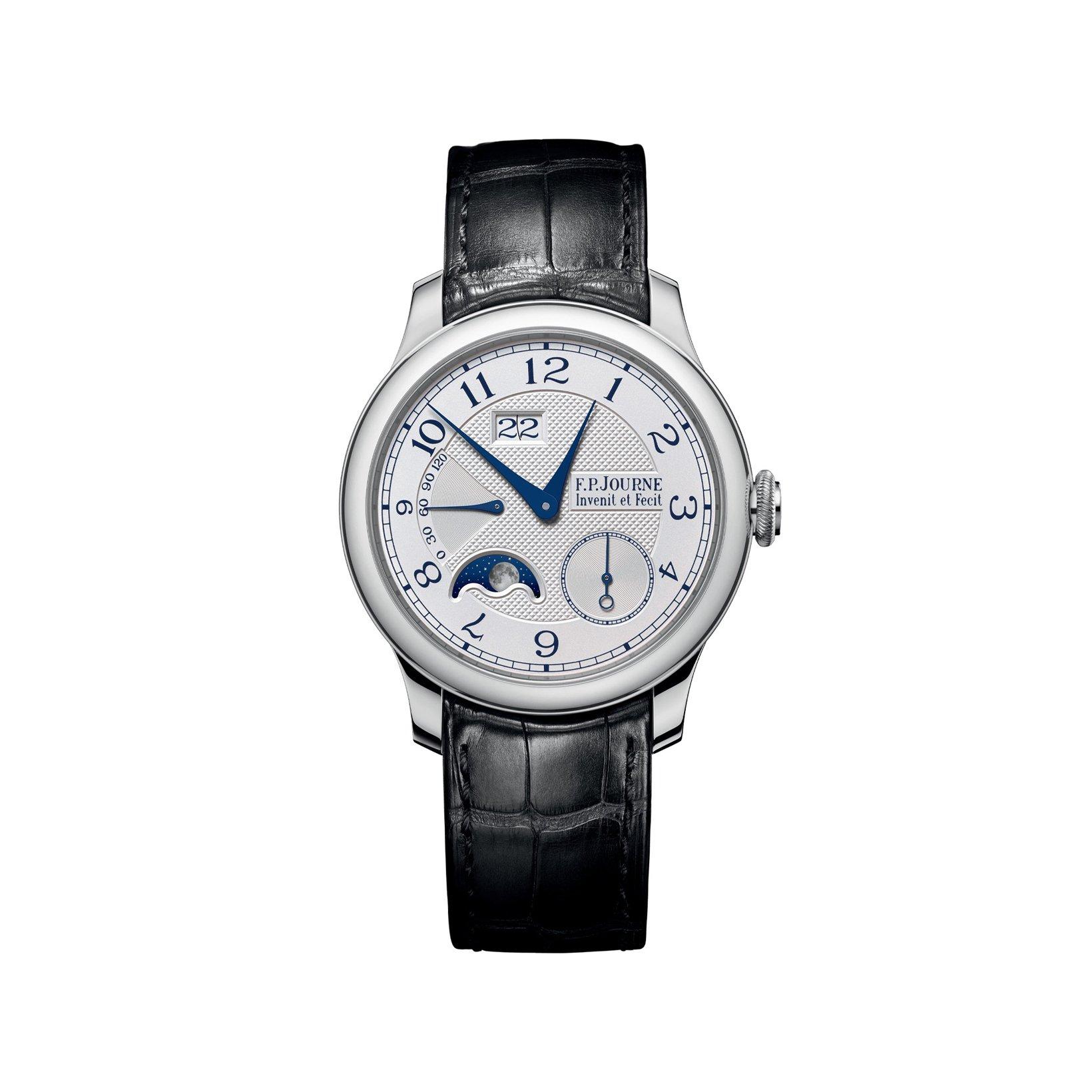 F.P.Journe Classique Automatique Lune Automatic 40 mm Platinum Watch  White Dial   Alligator Leather Strap