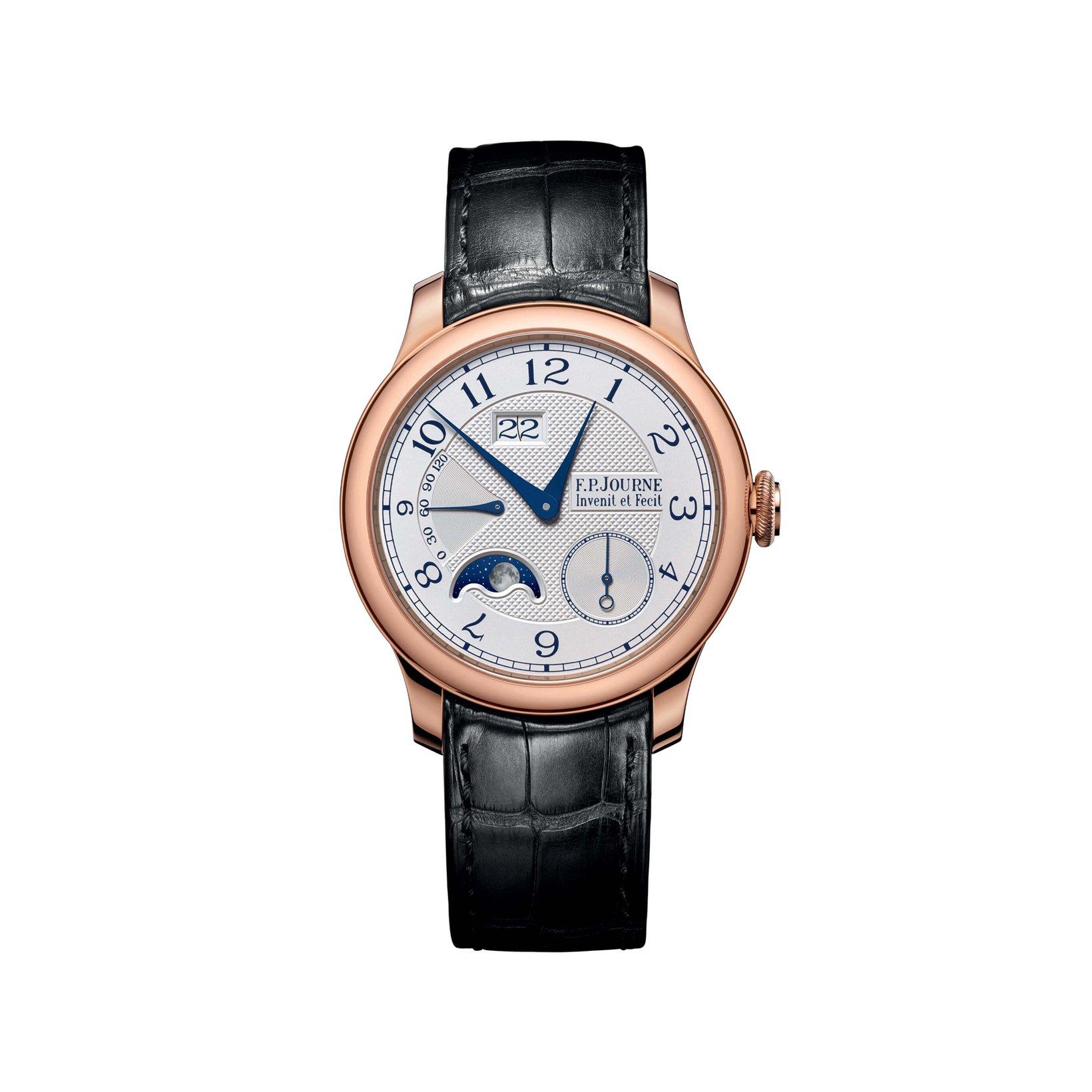 F.P.Journe Classique Lune Automatic 42 mm Rose Gold Watch  Silver Dial   Alligator Leather Strap