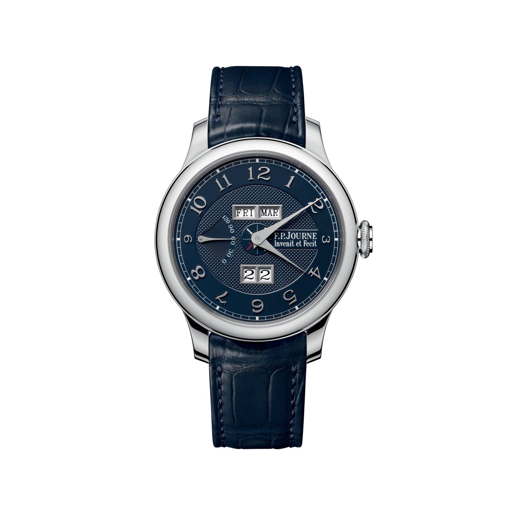 F.P.Journe Classique Quantieme Perpetual Automatic 42 mm Platinum Watch  Blue Dial   Alligator Leather Strap