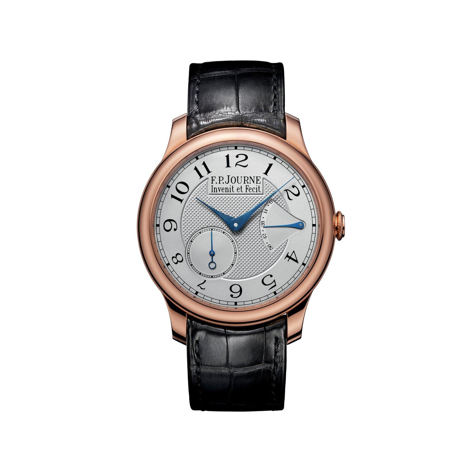 F.P.Journe Classique Chronometre Souverain Manual Winding 40 mm Rose Gold Watch  Silver Dial   Alligator Leather Strap