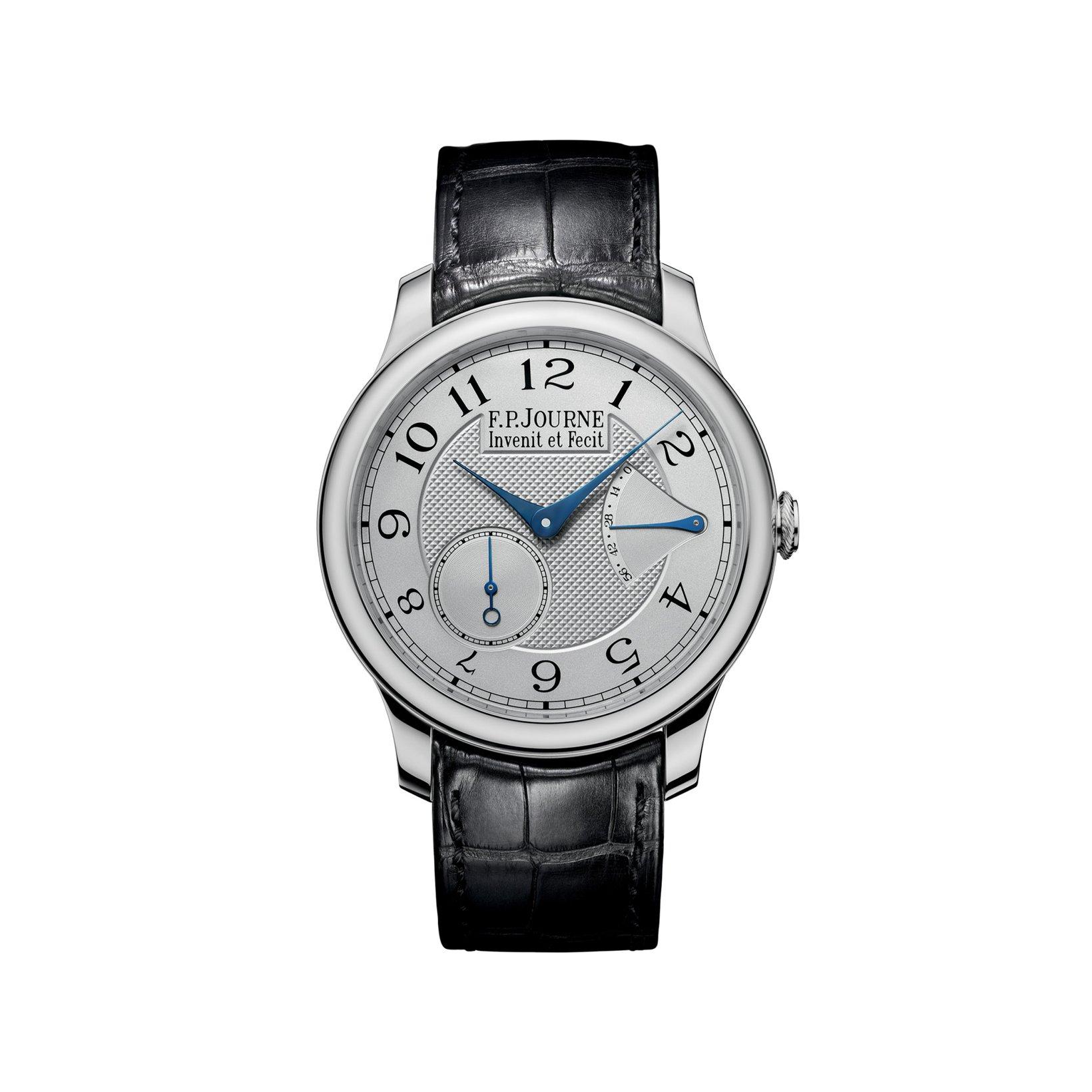 F.P.Journe Classique Chronometre Souverain Manual Winding 40 mm Platinum Watch  Silver Dial   Alligator Leather Strap