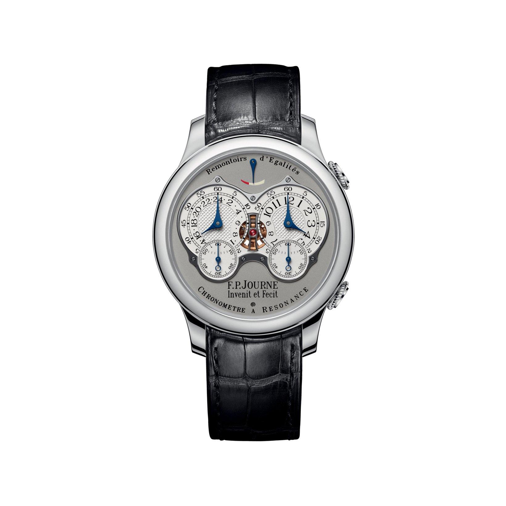 F.P.Journe Classique Chronometre Resonance Automatic 42 mm Platinum Watch  White Dial   Alligator Leather Strap