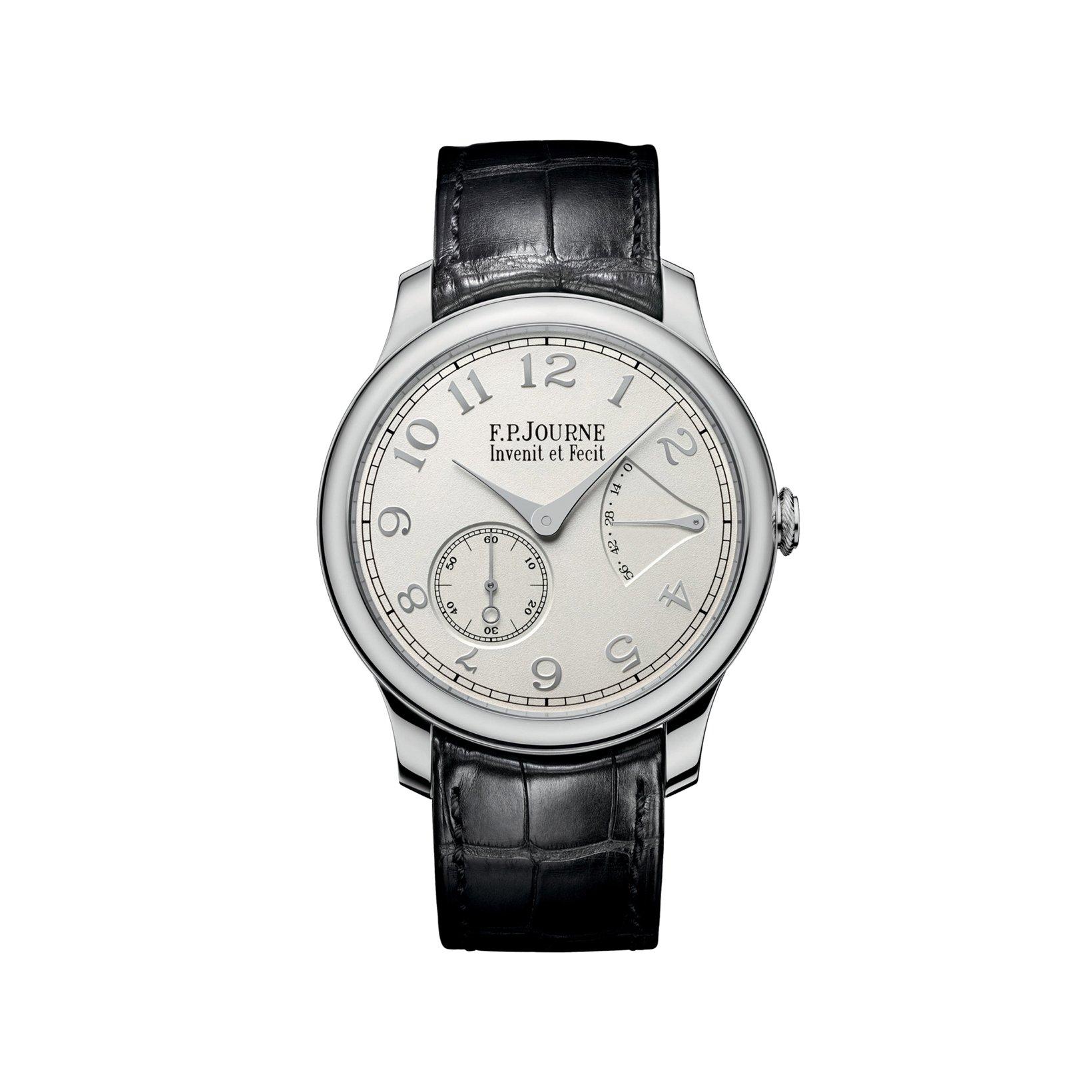 F.P.Journe Classique Chronometre Souverain Manual Winding 40 mm Platinum Watch  White Dial   Alligator Leather Strap