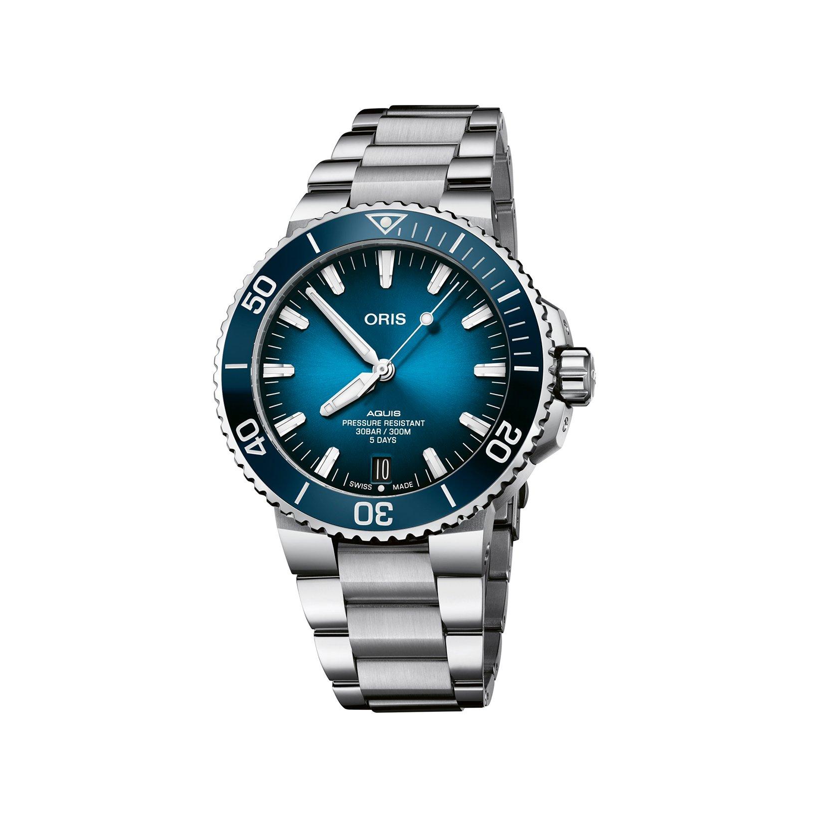 Oris Aquis Caliber 400 Automatic 43.5 mm Stainless Steel Watch  Blue Dial  Stainless Steel Bracelet