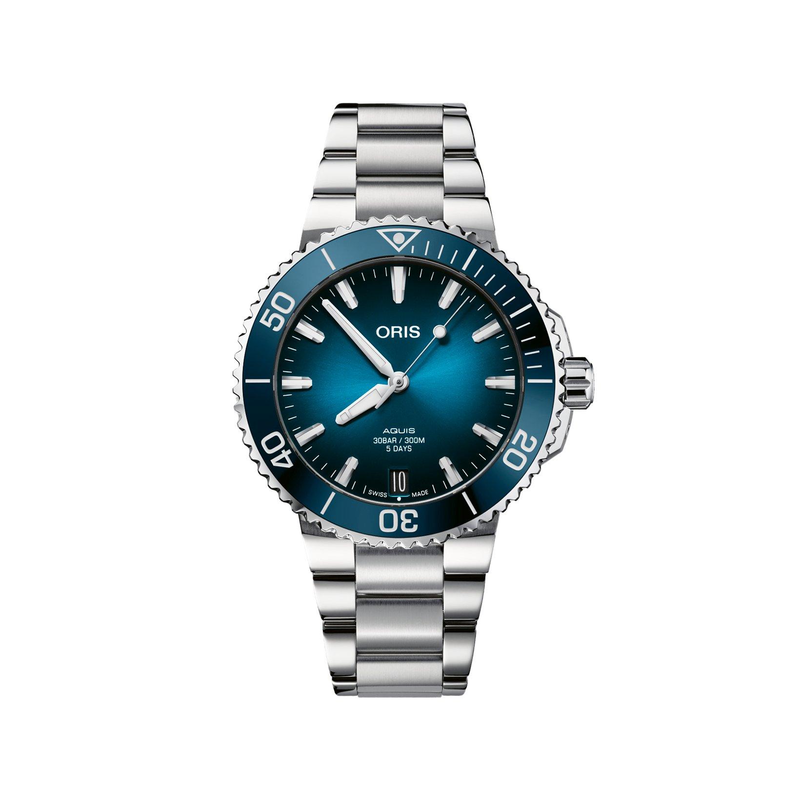 Oris Aquis Caliber 400 Automatic 41.5 mm Stainless Steel Watch  Blue Dial  Stainless Steel Bracelet