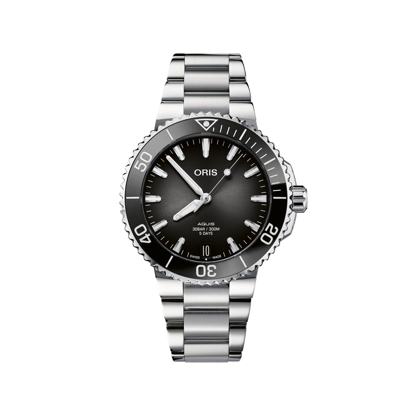 Oris Aquis Caliber 400 Automatic 41.5 mm Stainless Steel Watch  Black Dial  Stainless Steel Bracelet