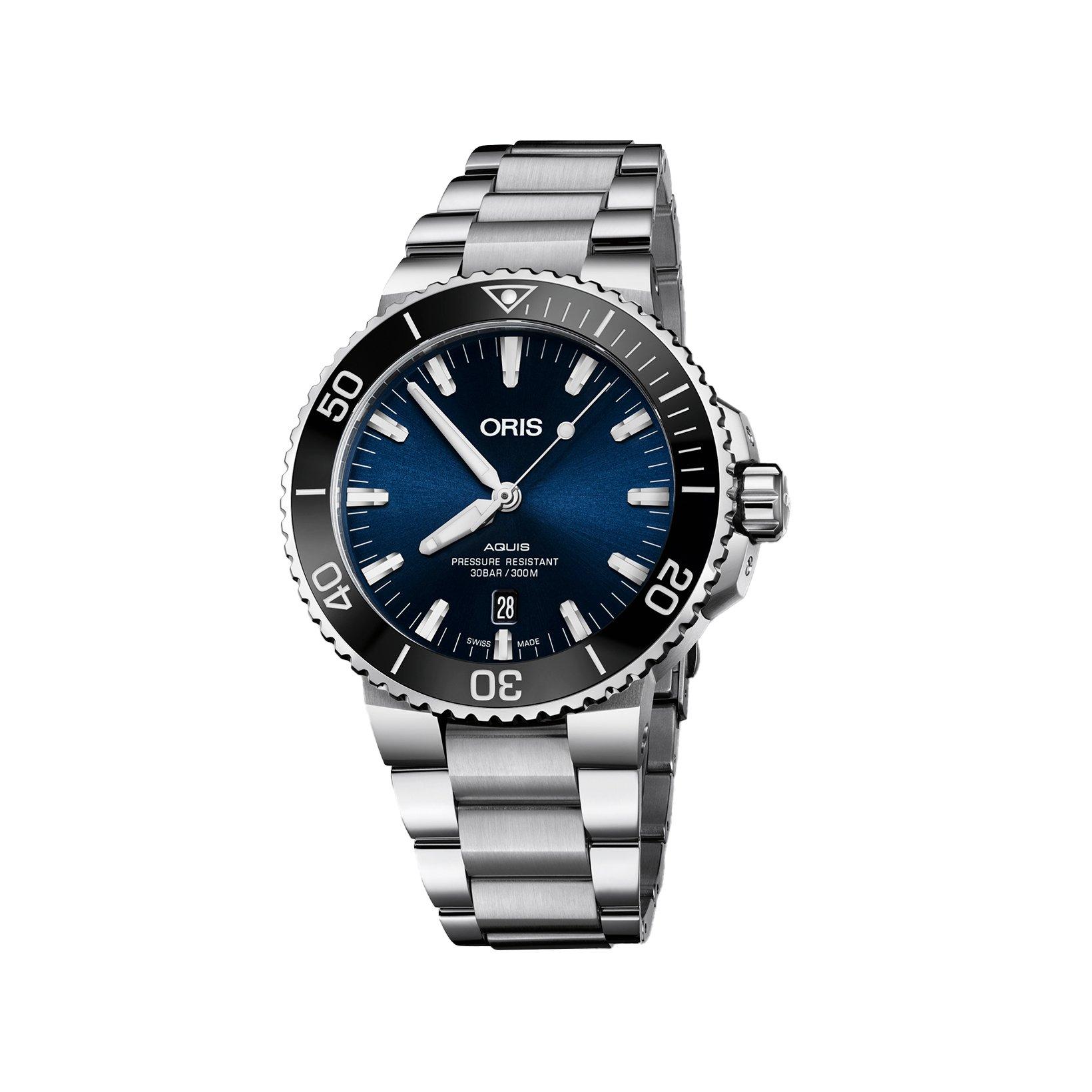 Oris Aquis  Automatic 43.5 mm Stainless Steel Watch  Blue Dial  Stainless Steel Bracelet