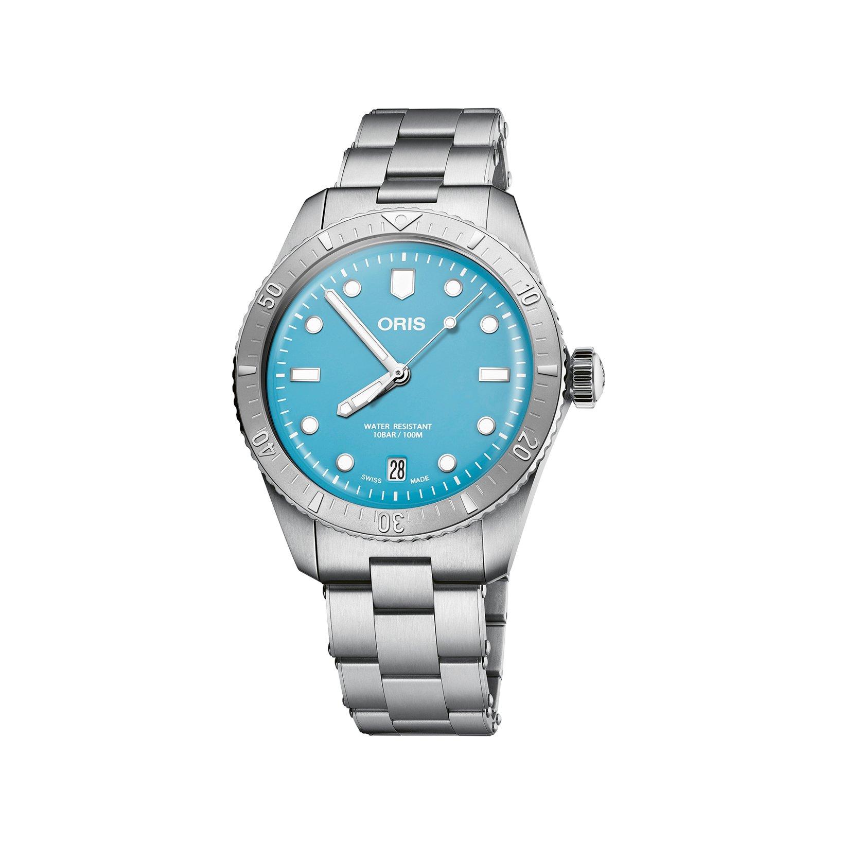 Oris Divers Sixty-Five Cotton Candy Automatic 38 mm Stainless Steel Watch  Turquoise Dial  Stainless Steel Bracelet