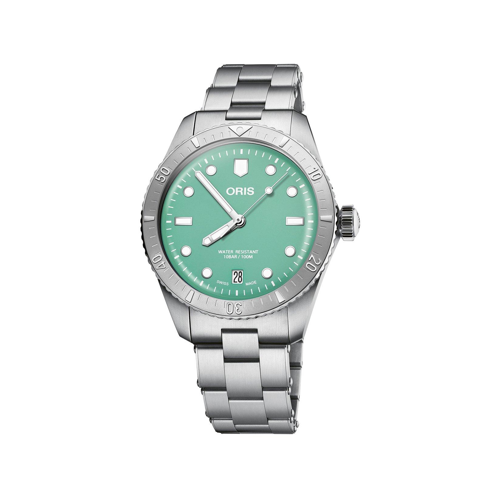 Oris Diver 65 Automatic 38 mm Stainless Steel Watch  Mint Green Dial  Stainless Steel Bracelet