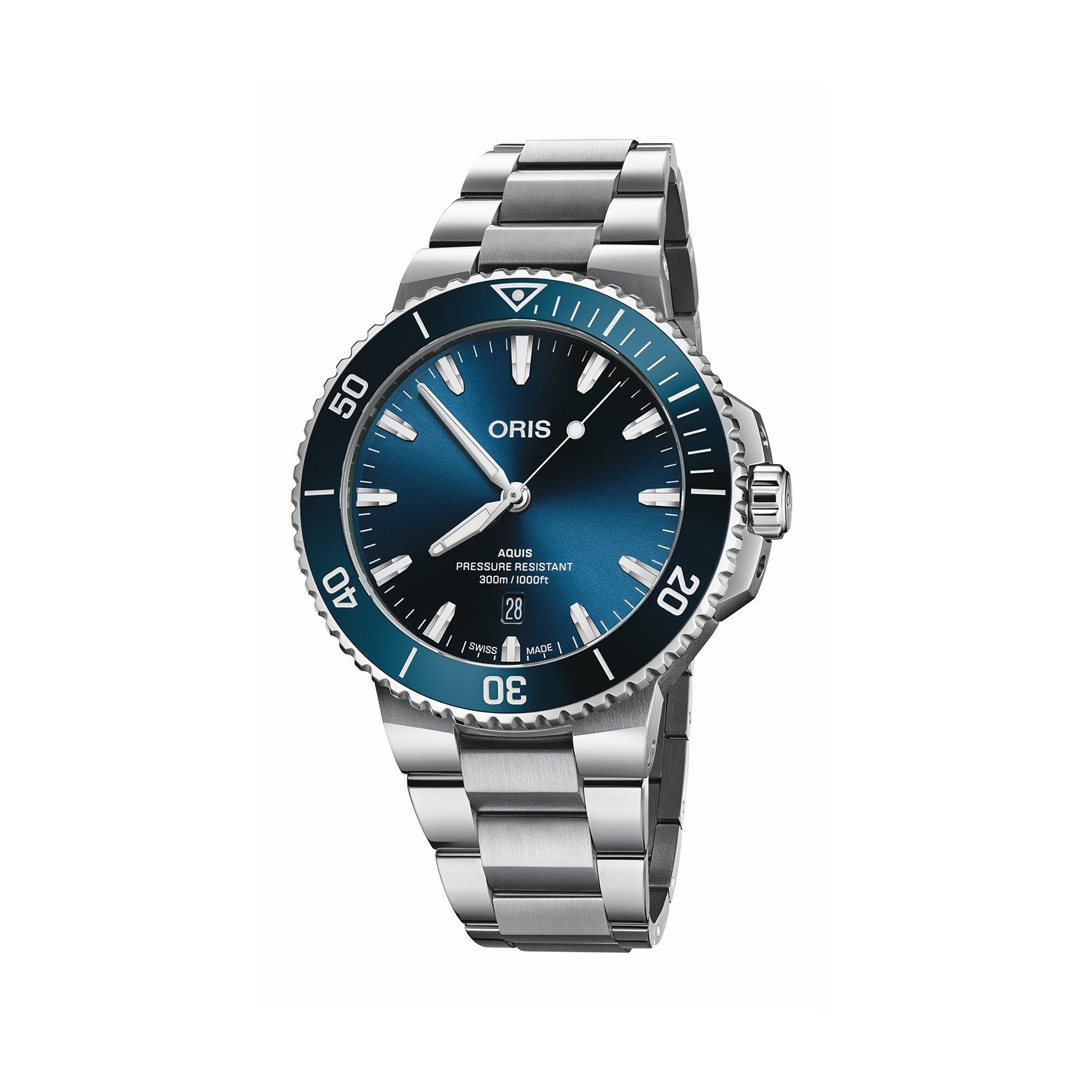 Oris Aquis  Automatic 43.5 mm Stainless Steel Watch  Blue Dial  Stainless Steel Bracelet