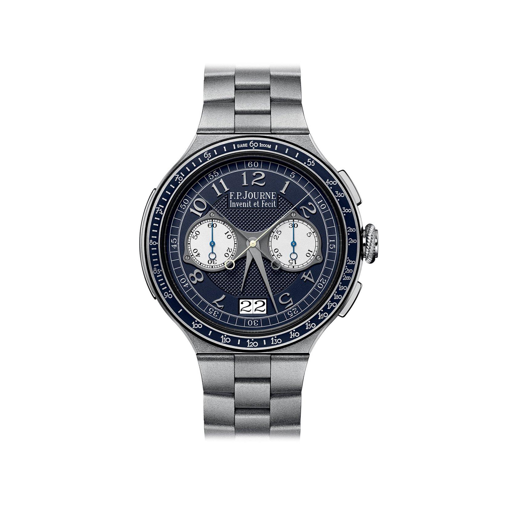 F.P.Journe Linesport Chronographe Rattrapante Manual Winding 44 mm Platinum Watch  Blue Dial  Platinum Bracelet