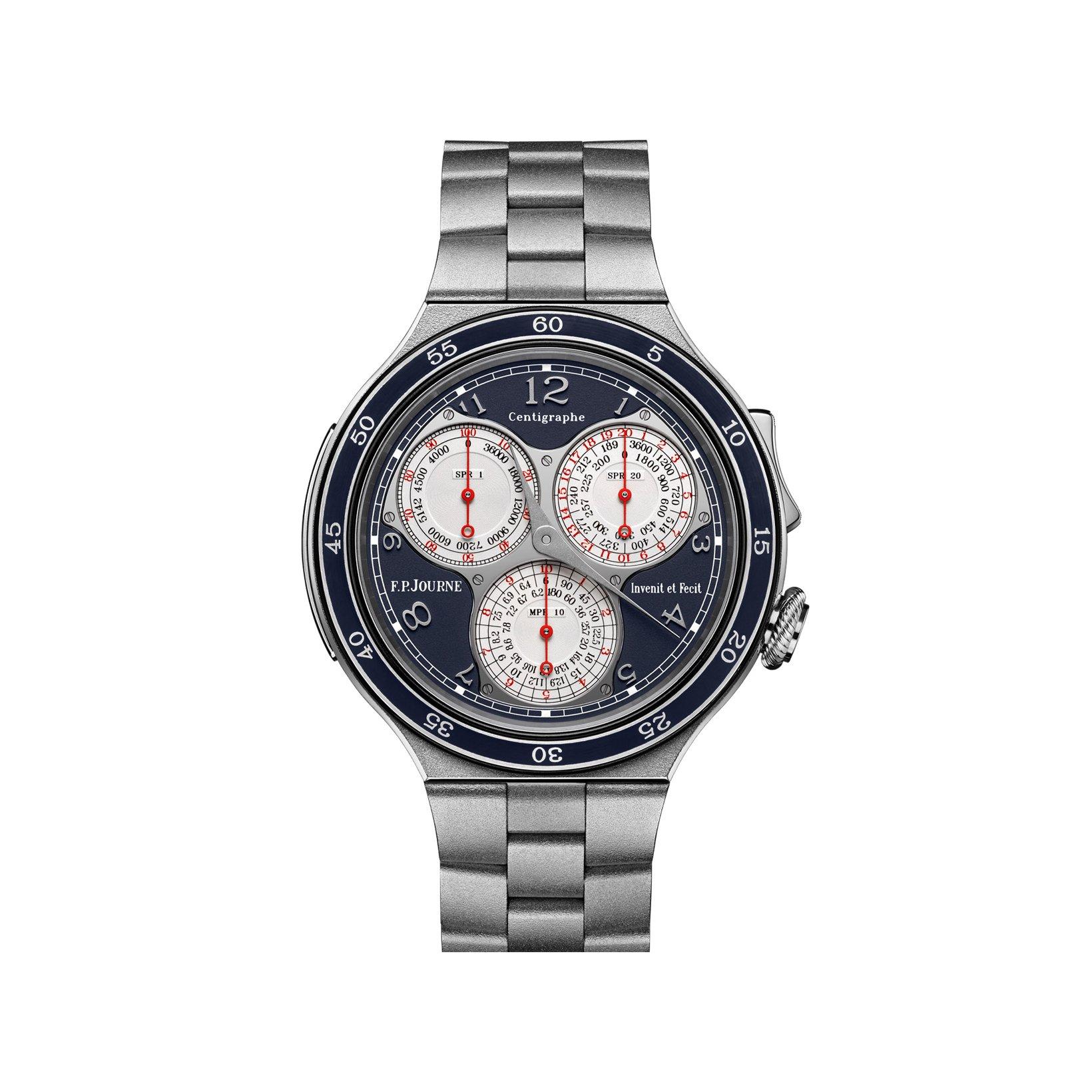 F.P.Journe Linesport Centigraph Manual Winding 44 mm Platinum Watch  Blue Dial  Platinum Bracelet