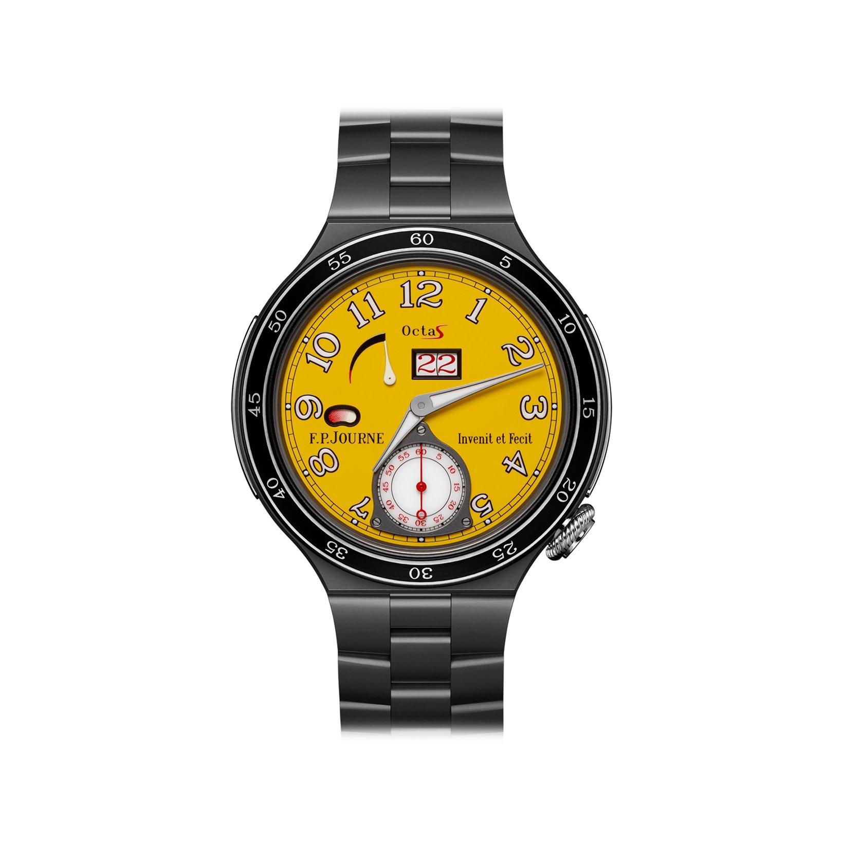F.P.Journe Linesport Centigraphe Automatic 44 mm Titanium Watch  Yellow Dial  Titanium Bracelet