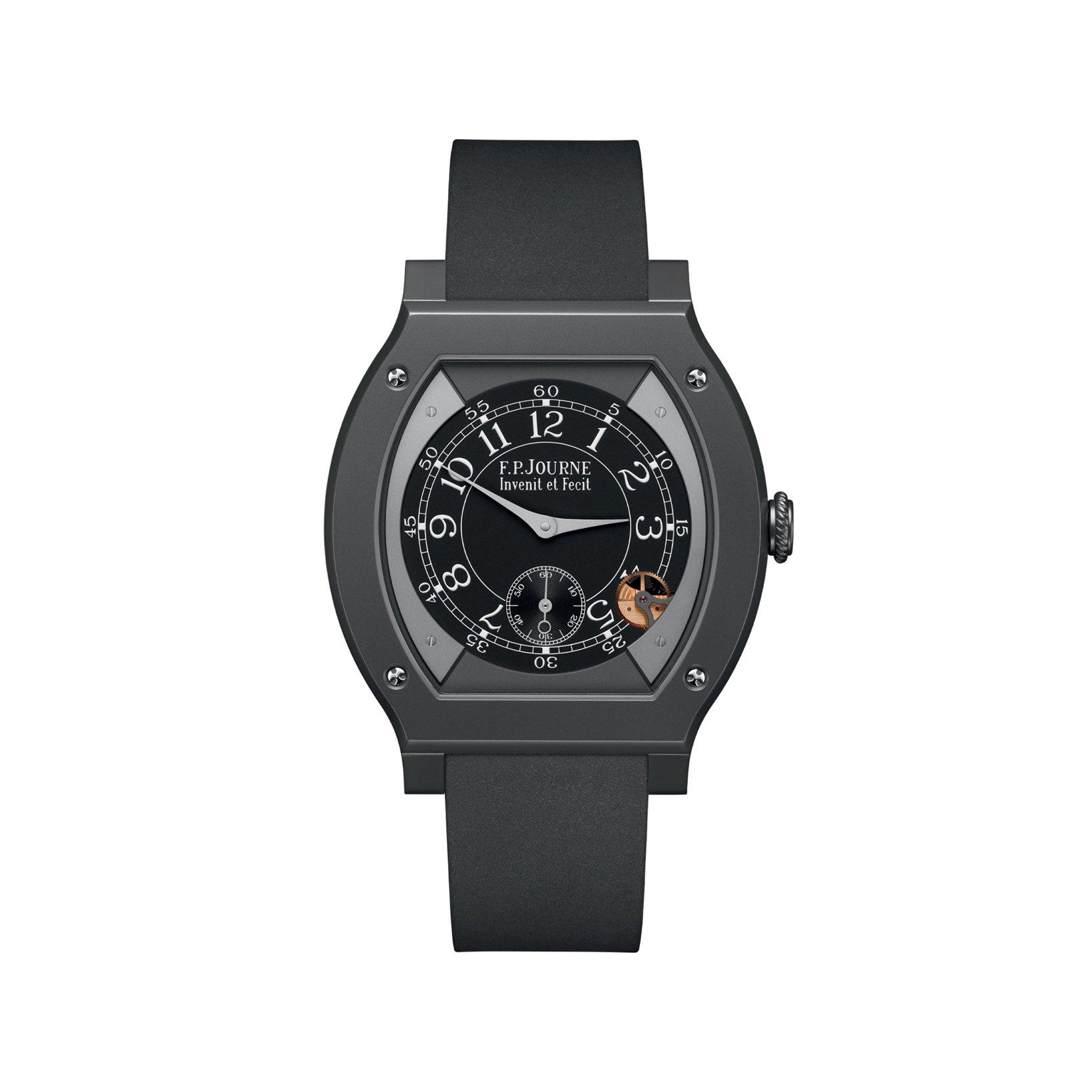 F.P.Journe Elegante Elegante 48 Quartz 48 mm Titalyt Watch  Black Dial   Rubber Strap