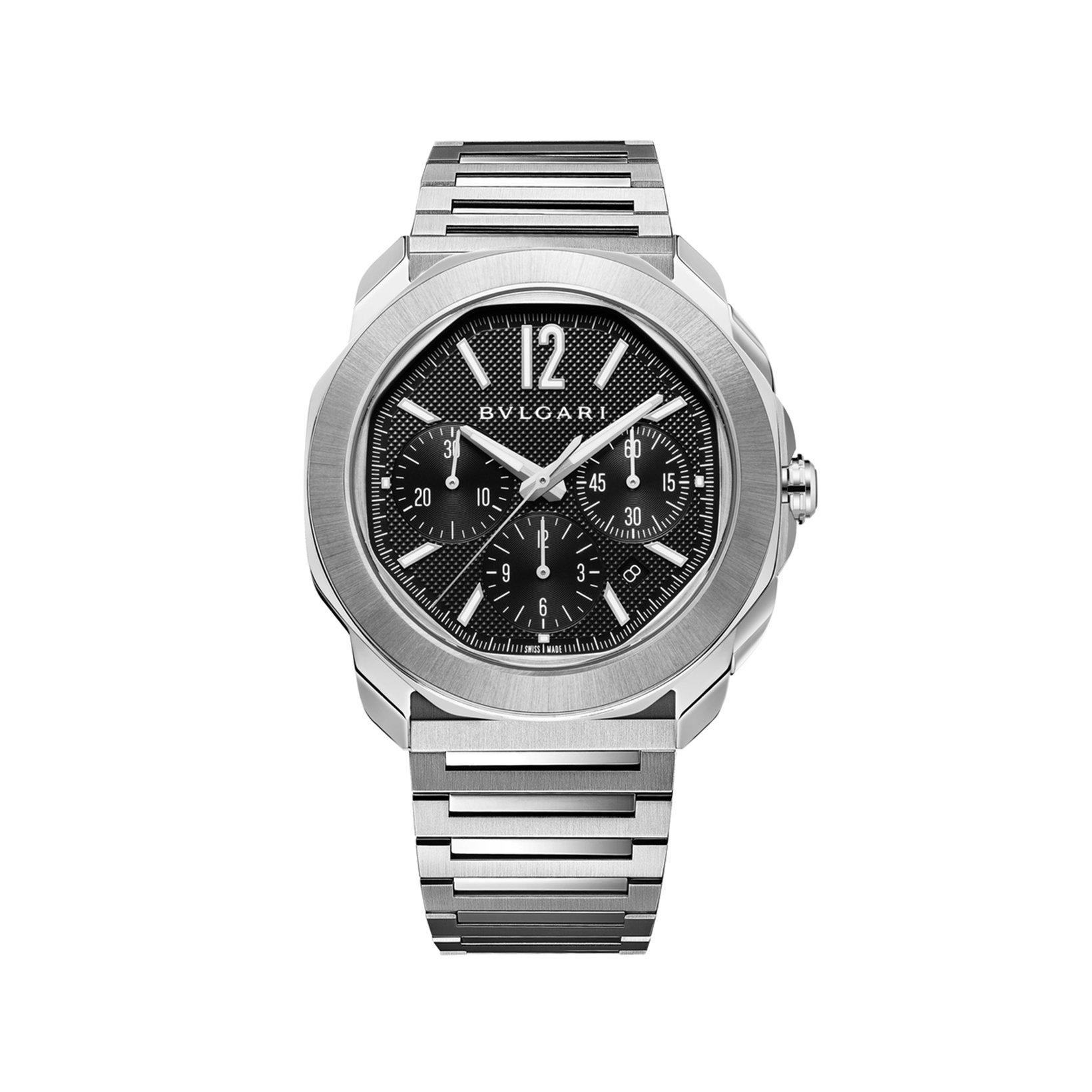 Bvlgari Octa Roma Automatic 42 mm Stainless Steel Watch  Black Dial  Stainless Steel Bracelet