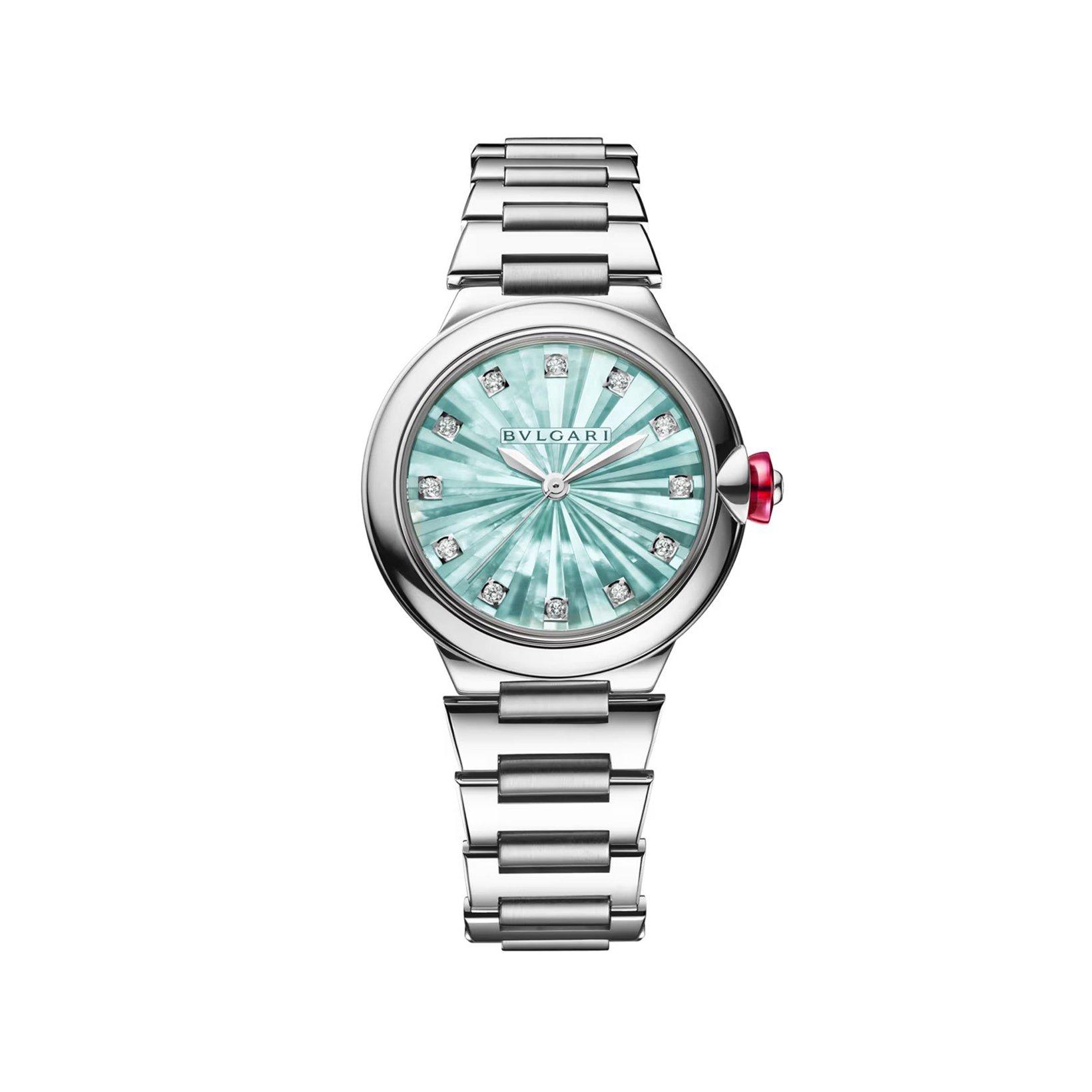 Bvlgari Lvcea Bvlgari Lvcea Automatic 33 mm Stainless Steel Watch  Green Dial  Carbon Bracelet