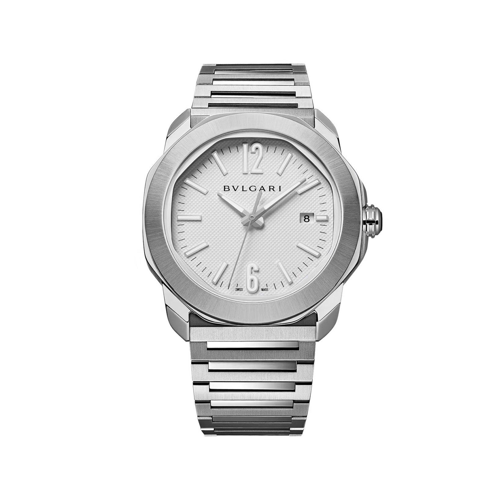 Bvlgari Octa Roma Automatic 41 mm Stainless Steel Watch  White Dial  Stainless Steel Bracelet