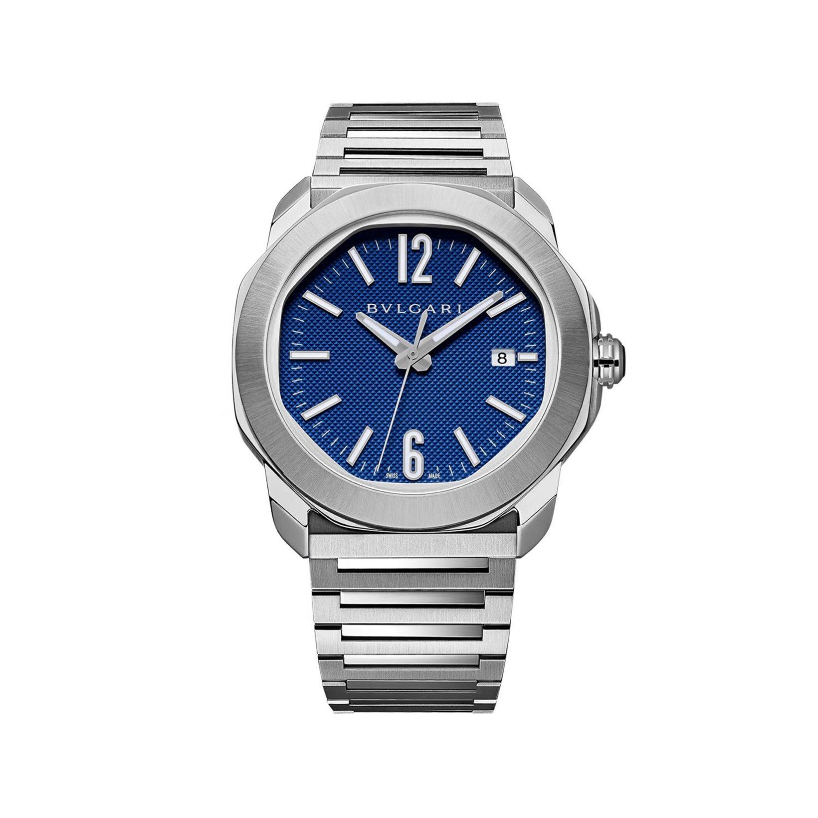 Bvlgari Octa Roma Automatic 41 mm Stainless Steel Watch  Blue Dial  Stainless Steel Bracelet