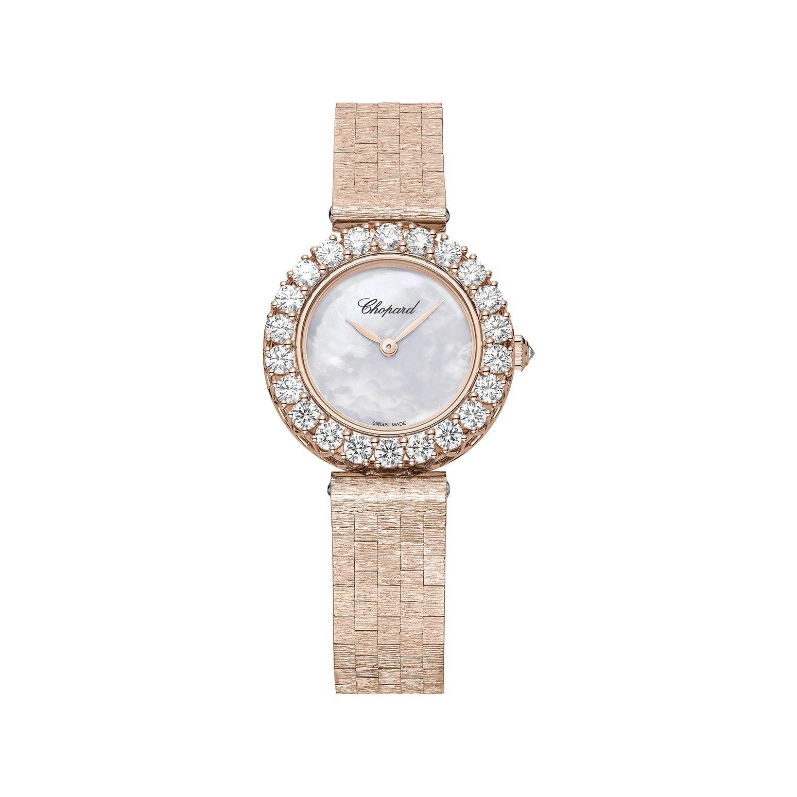 Chopard Lآ´Heure Du Diamant Manual Winding 26 mm Rose Gold Watch  White Dial  Rose Gold Bracelet