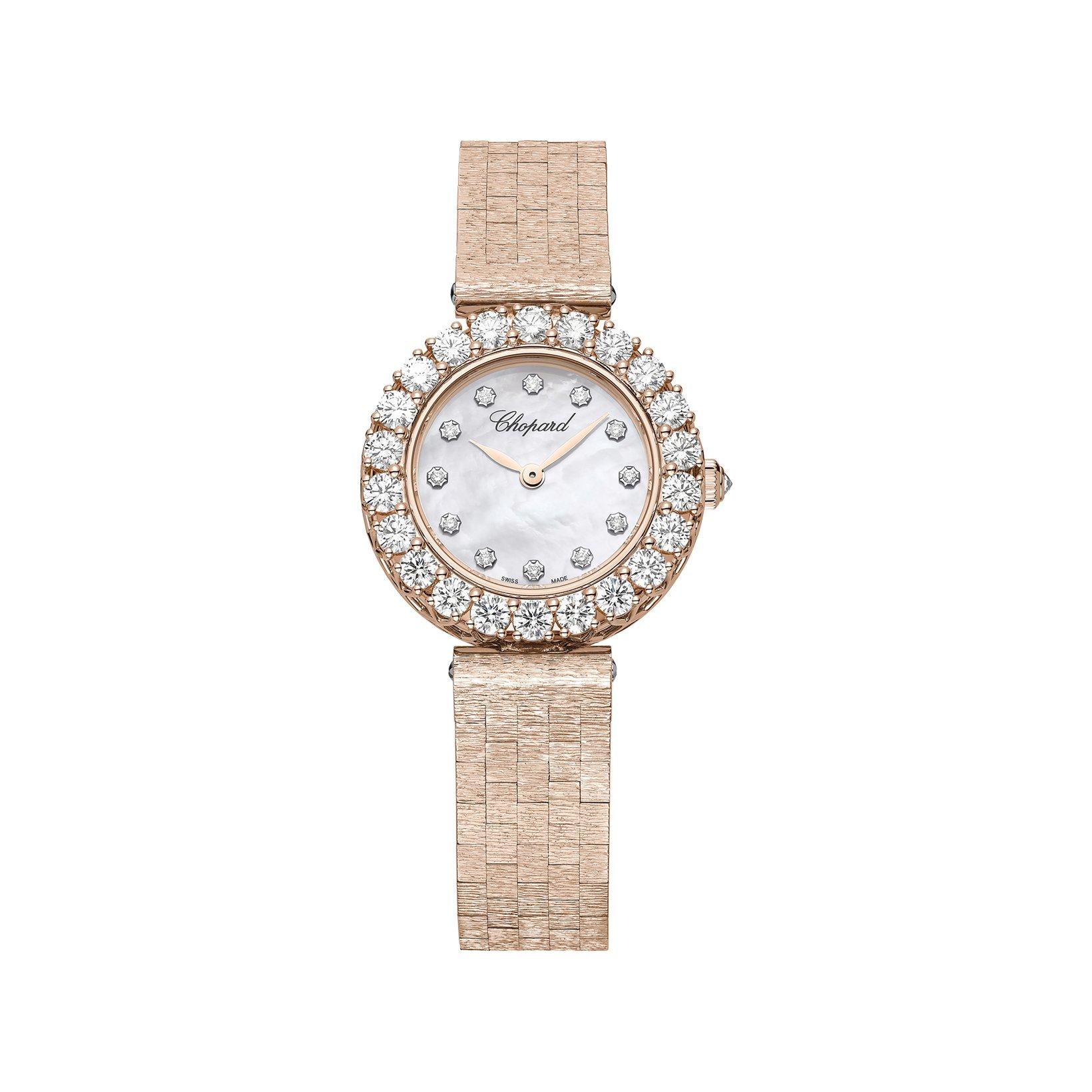 Chopard Lآ´Heure Du Diamant Manual Winding 26 mm Rose Gold Watch  White Dial  Rose Gold Bracelet
