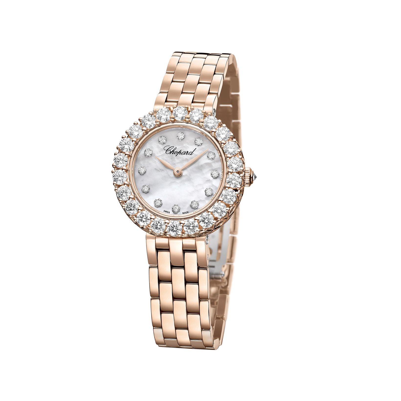 Chopard Lآ´Heure Du Diamant Manual Winding 26 mm Rose Gold Watch  White Dial  Rose Gold Bracelet