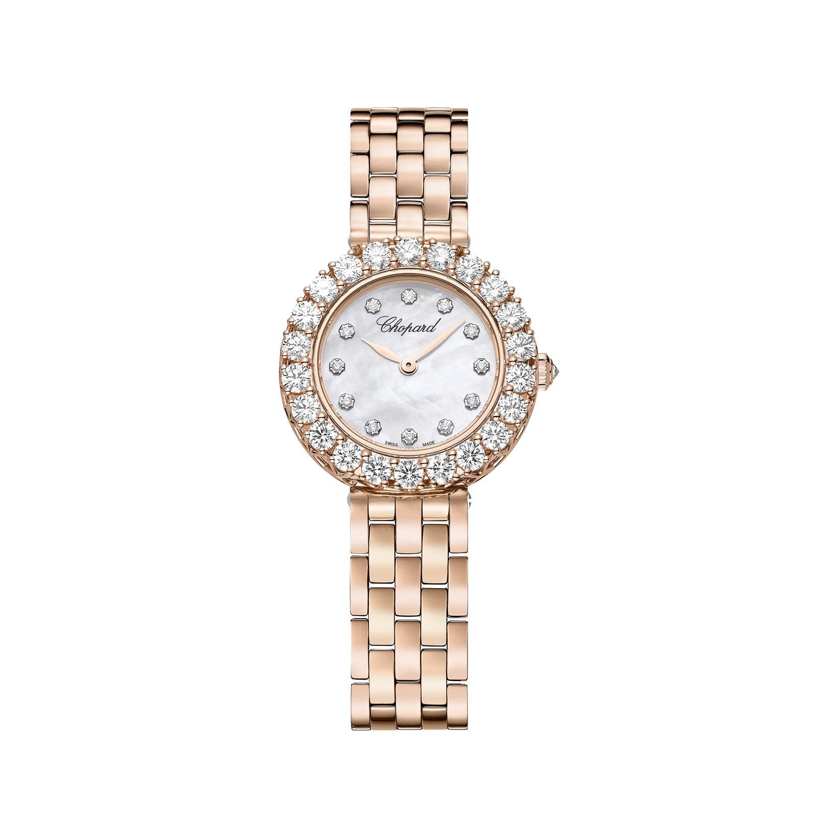 Chopard Lآ´Heure Du Diamant Manual Winding 26 mm Rose Gold Watch  White Dial  Rose Gold Bracelet
