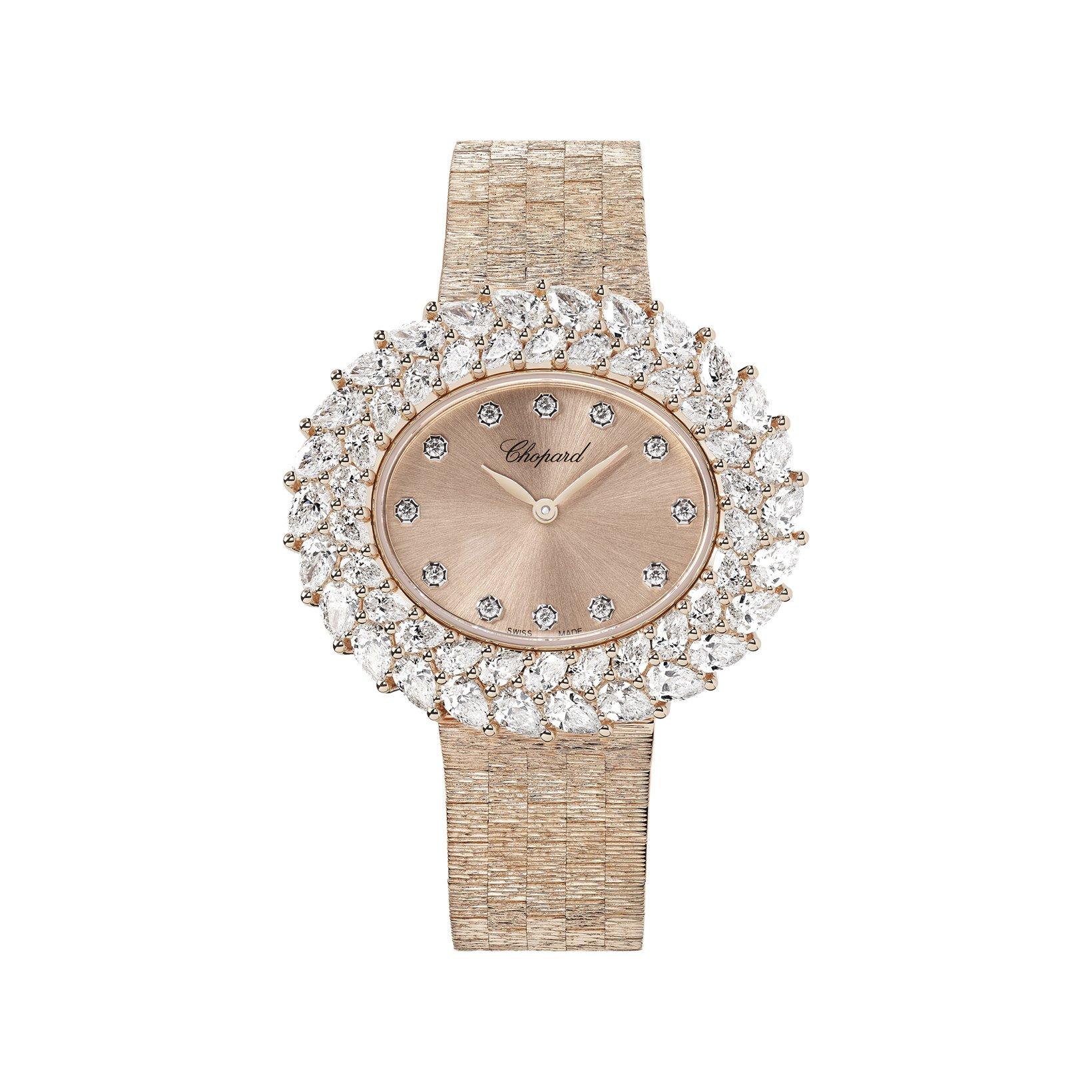 Chopard Lآ´Heure Du Diamant Automatic 40 mm Rose Gold Watch  Golden Dial  Rose Gold Bracelet