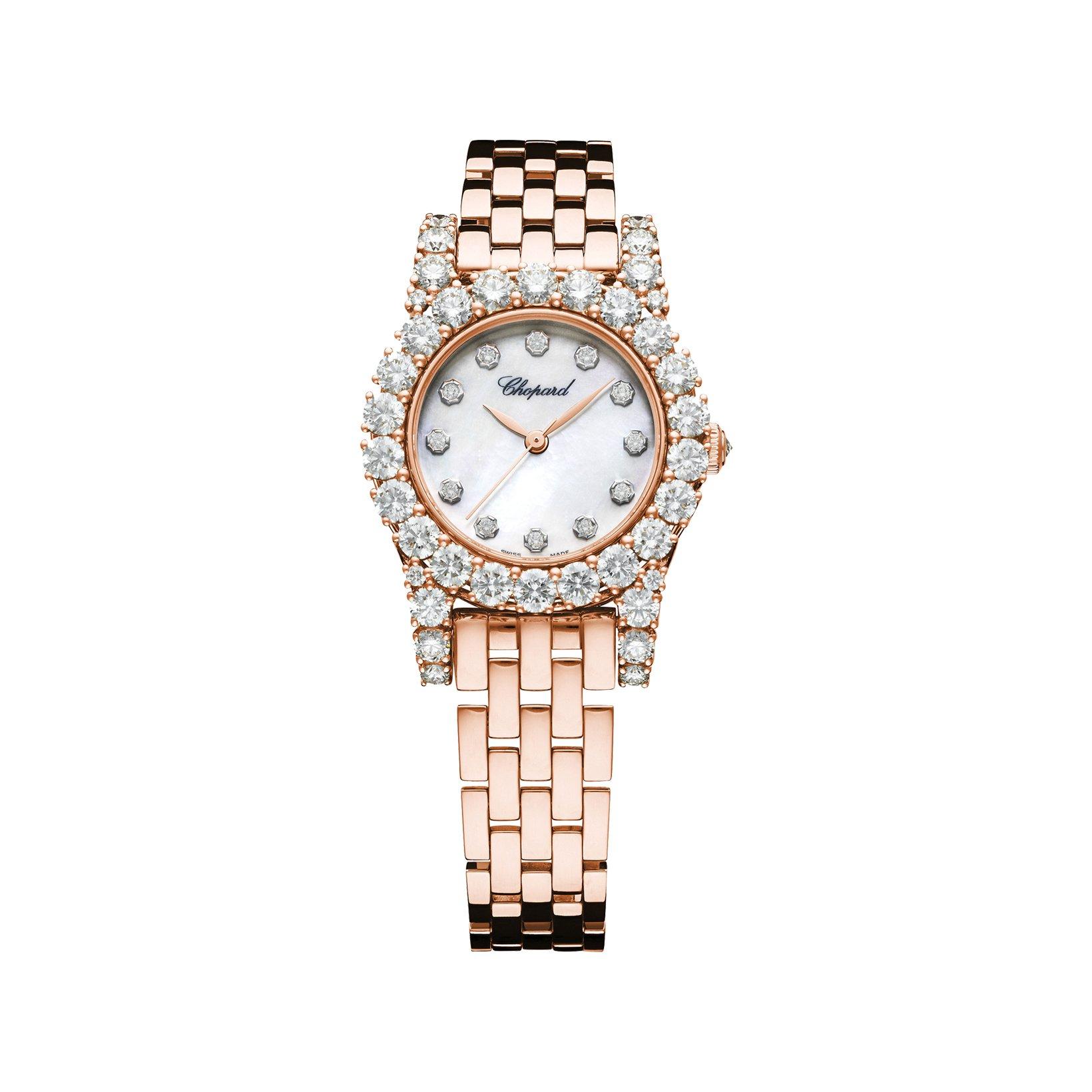 Chopard Lآ´Heure Du Diamant Automatic 30 mm Rose Gold Watch  White Dial  Rose Gold Bracelet