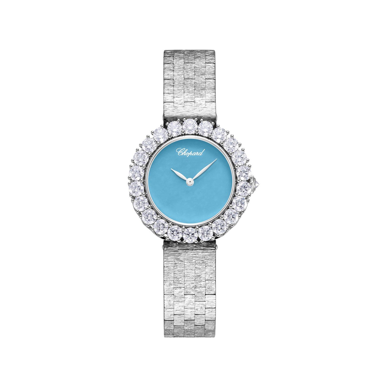 Chopard Lآ´Heure Du Diamant Automatic 30 mm White Gold Watch  Turquoise Dial  White Gold Bracelet