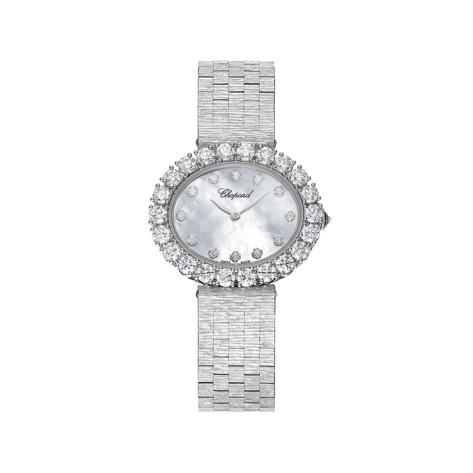 Chopard Lآ´Heure Du Diamant Automatic 34.5 mm White Gold Watch  White Dial  White Gold Bracelet