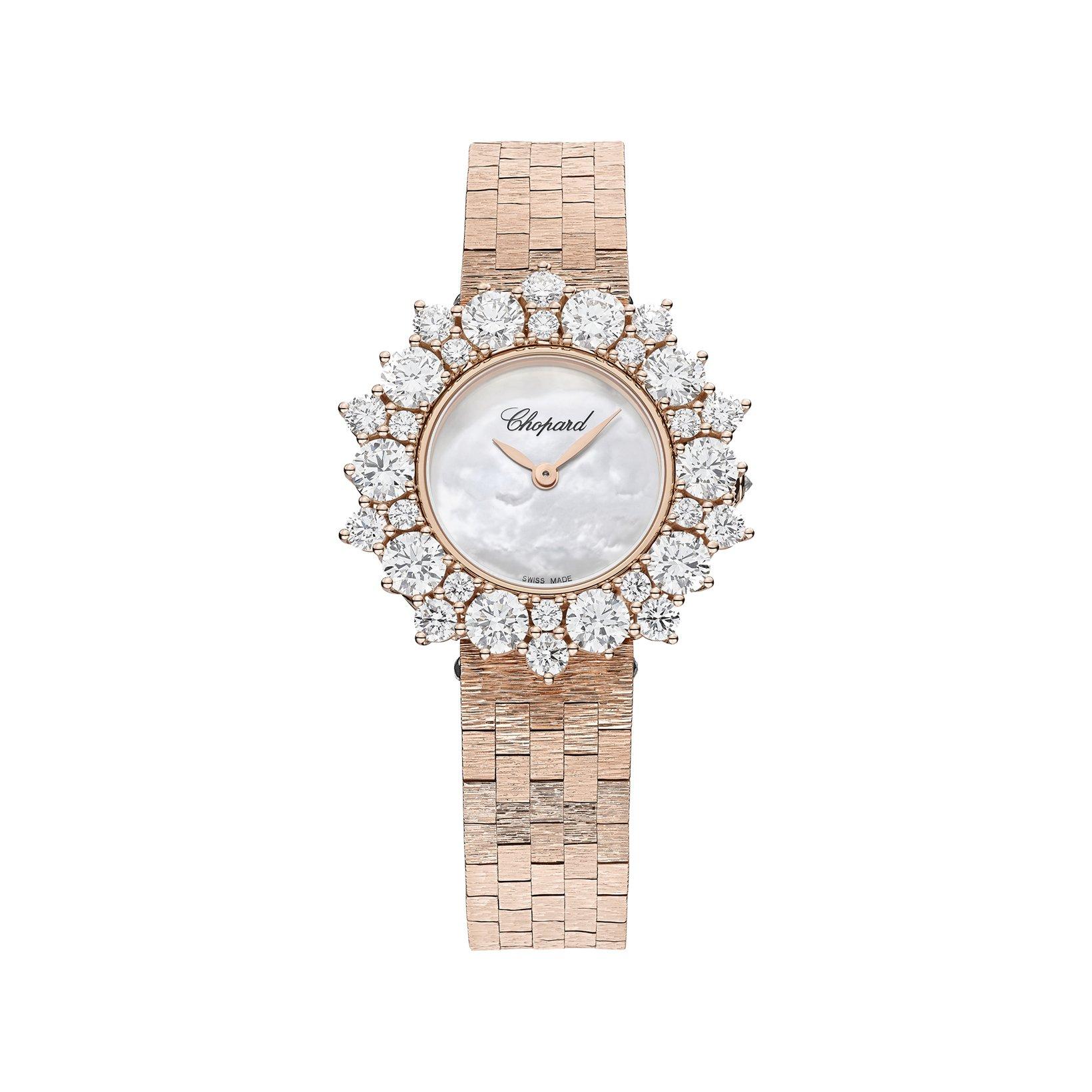 Chopard Lآ´Heure Du Diamant Automatic 30 mm Rose Gold Watch  White Dial  Rose Gold Bracelet