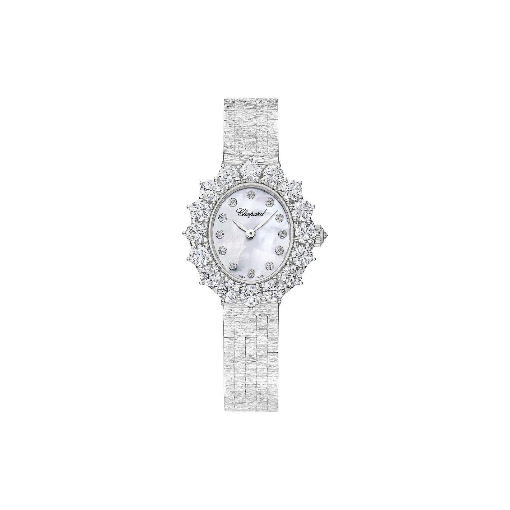 Chopard Lآ´Heure Du Diamant Manual Winding 30 mm White Gold Watch  White Dial  White Gold With Diamonds Bracelet
