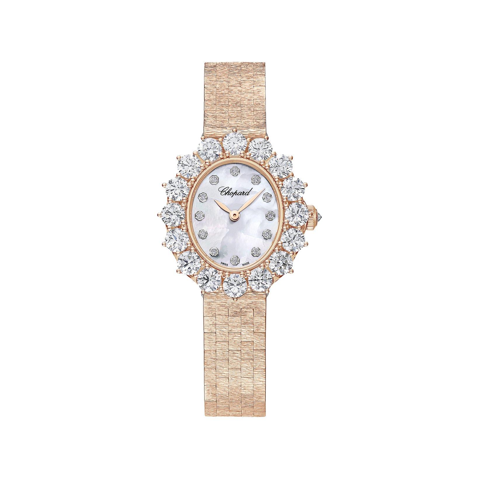Chopard Lآ´Heure Du Diamant Manual Winding 30 mm Rose Gold Watch  White Dial  Rose Gold Bracelet