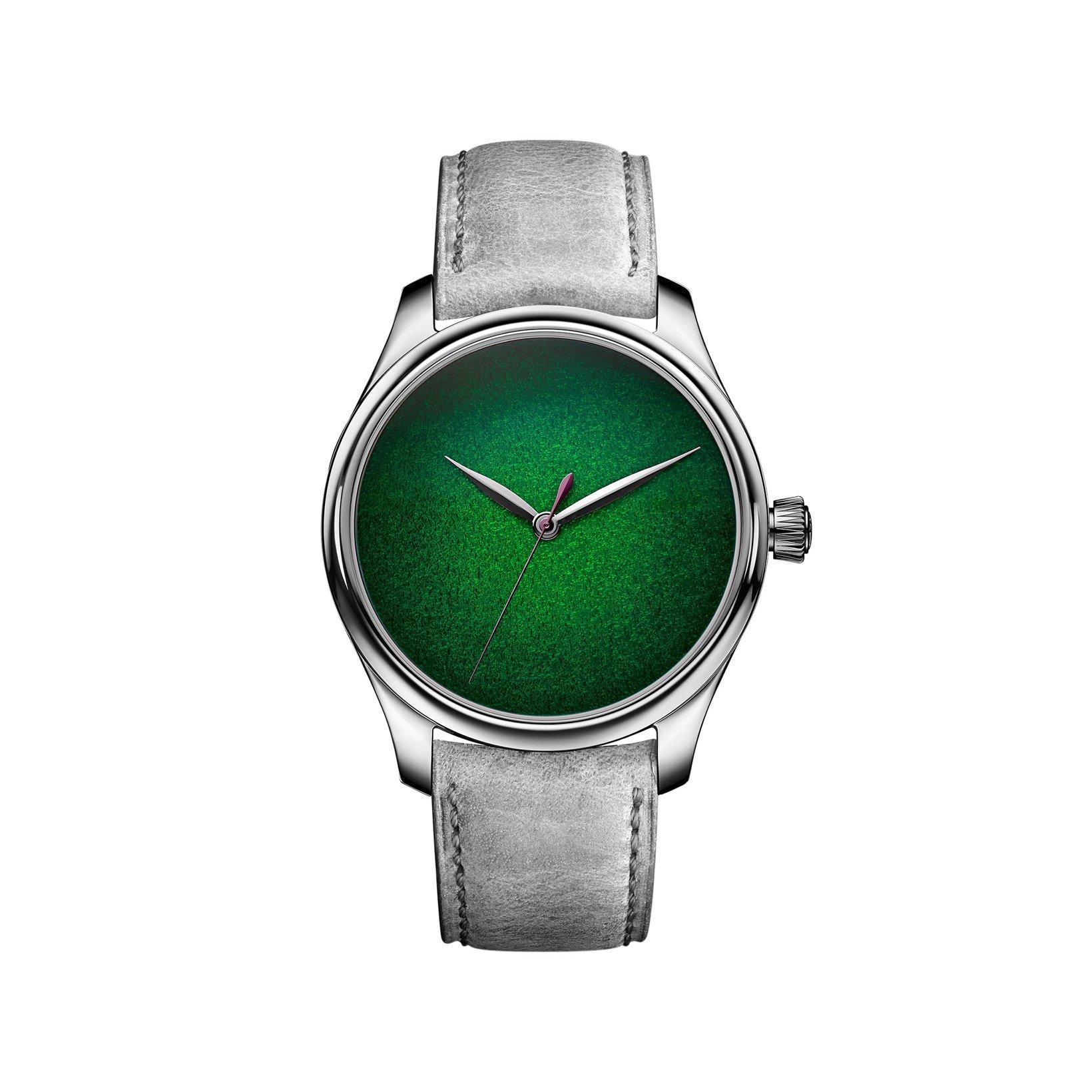 H. Moser & Cie Endeavour Centre Seconds Concept Lime Green Automatic 40 mm Stainless Steel Watch  Green Fume Dial   Kudu Strap