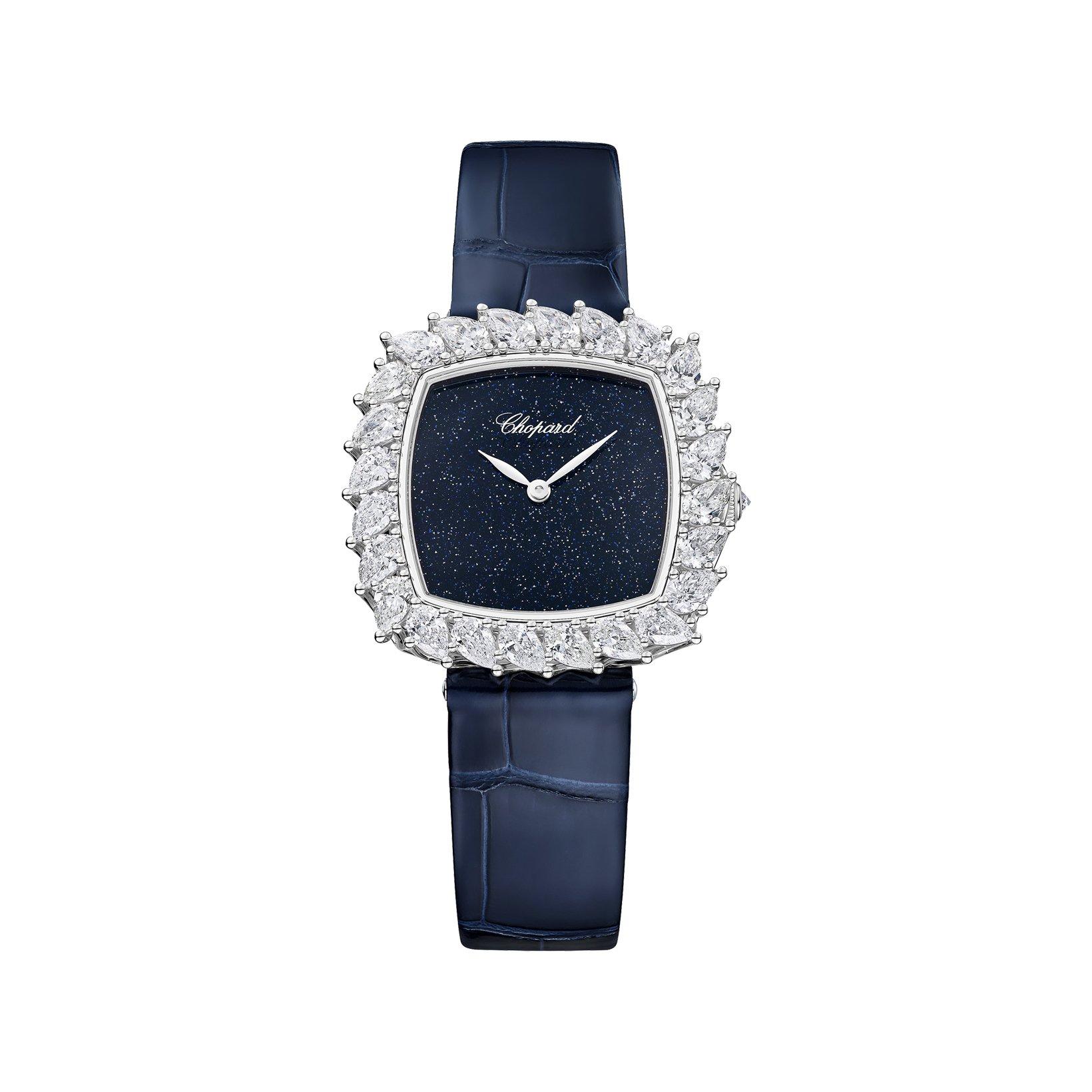 Chopard Lآ´Heure Du Diamant Automatic 33 mm White Gold Watch  Rhodium Dial   Alligator Leather Strap