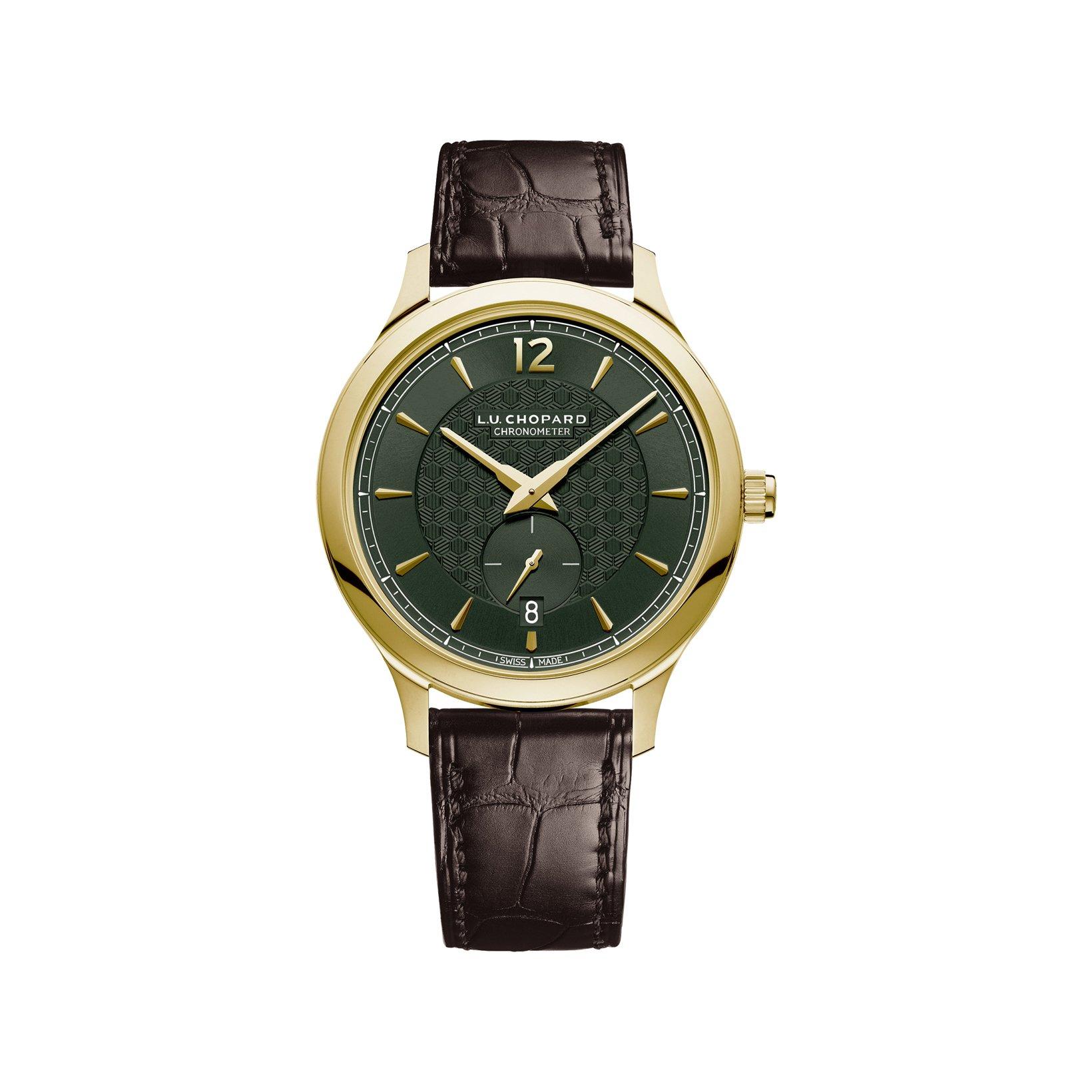 Chopard L.U.C Automatic 40 mm Yellow Gold Watch  Green Dial   Alligator Leather Strap