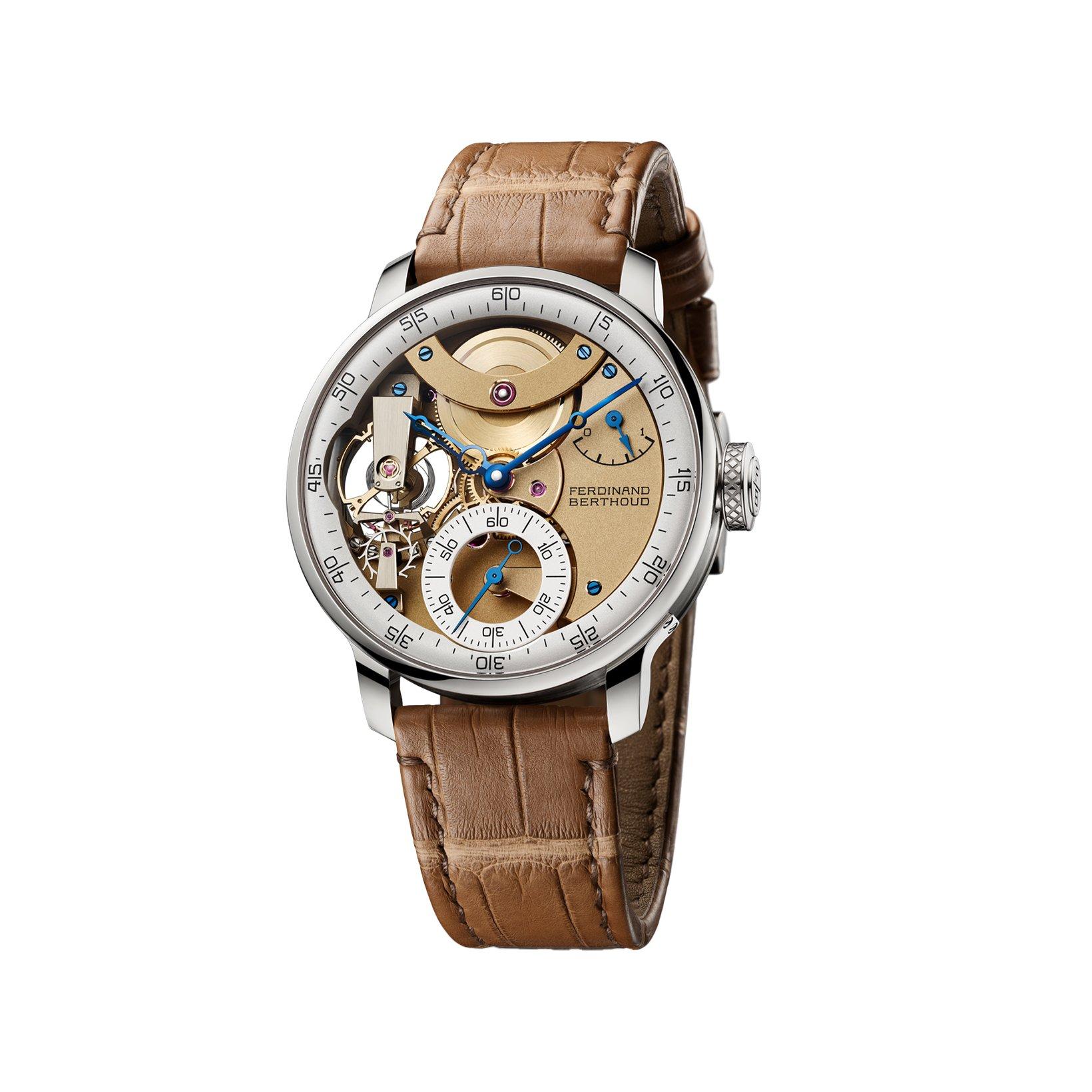 Ferdinand Berthoud Chronometre Fb 3spc Manual Winding 42.3 mm White Gold Watch  Gold Dial   Leather Strap
