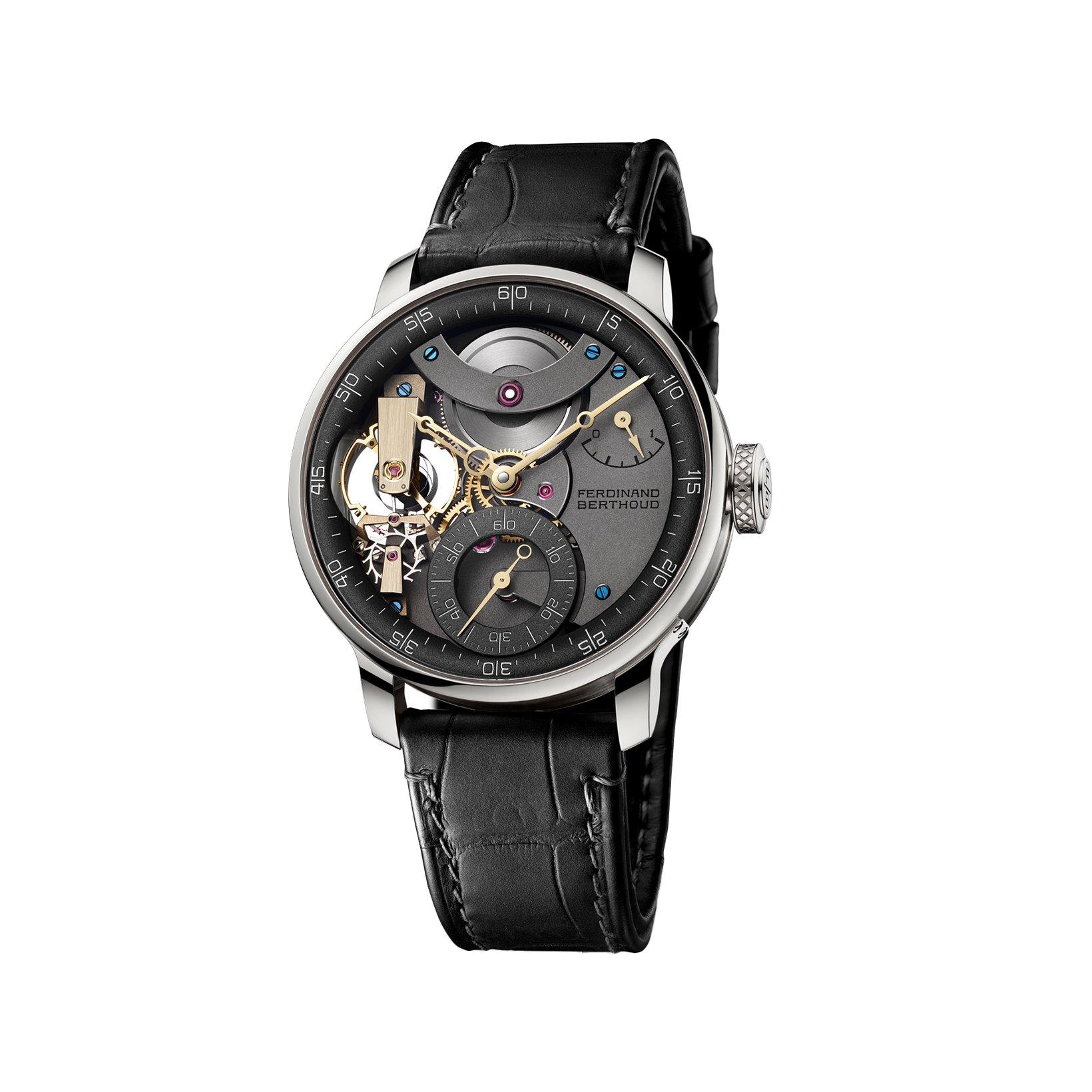 Ferdinand Berthoud Chronometre Fb 3spc Manual Winding 42.3 mm White Gold Watch  Black Dial   Leather Strap