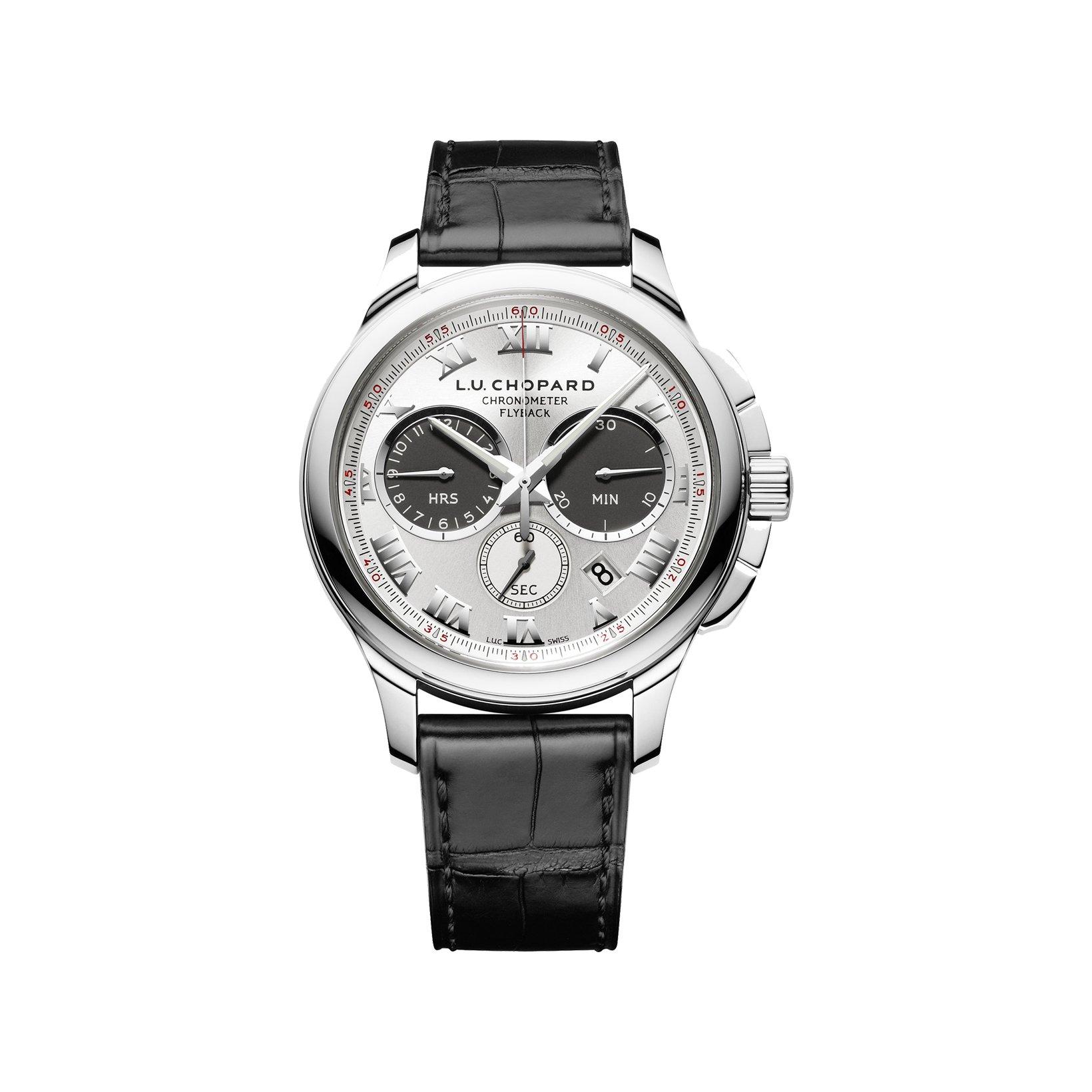 Chopard L.U.C Automatic 44 mm White Gold Watch  Silver Dial   Alligator Leather Strap