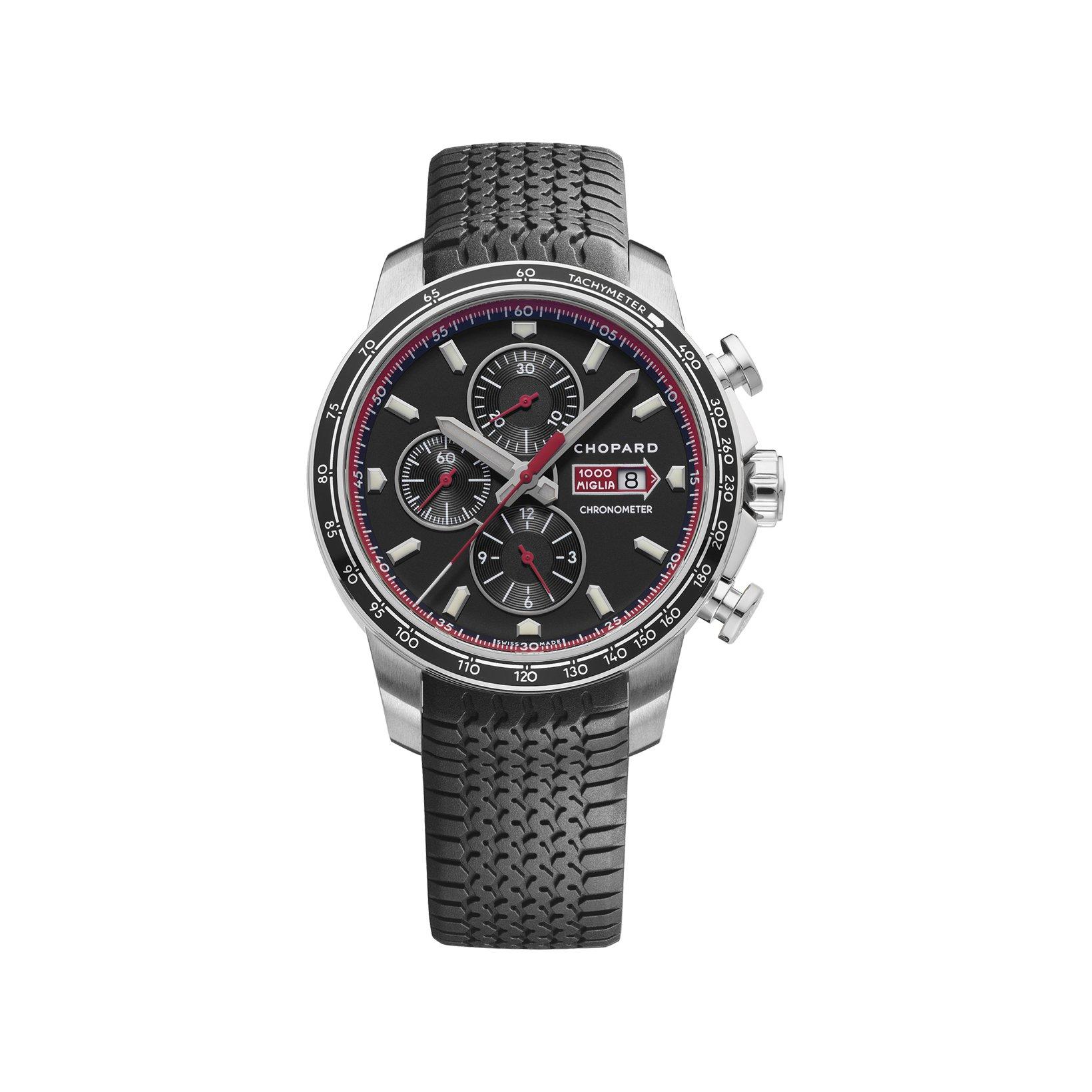 Chopard Mille Miglia Automatic 44 mm Stainless Steel Watch  Black Dial   Rubber Strap
