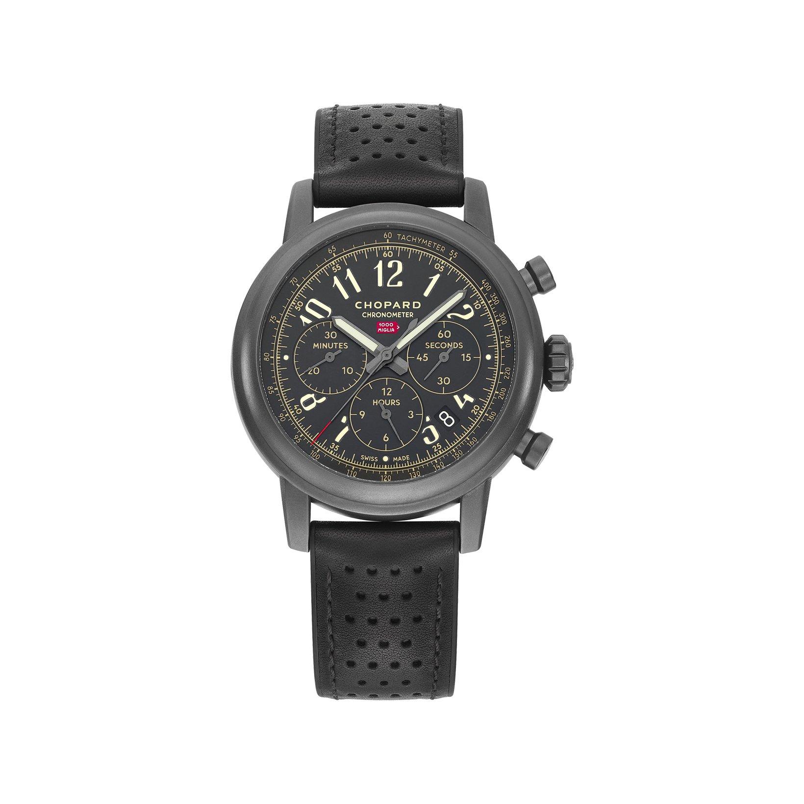 Chopard Mille Miglia Classic Racing Automatic 42 mm Stainless Steel Watch  Black Matt Dial   Calf Skin Leather Strap