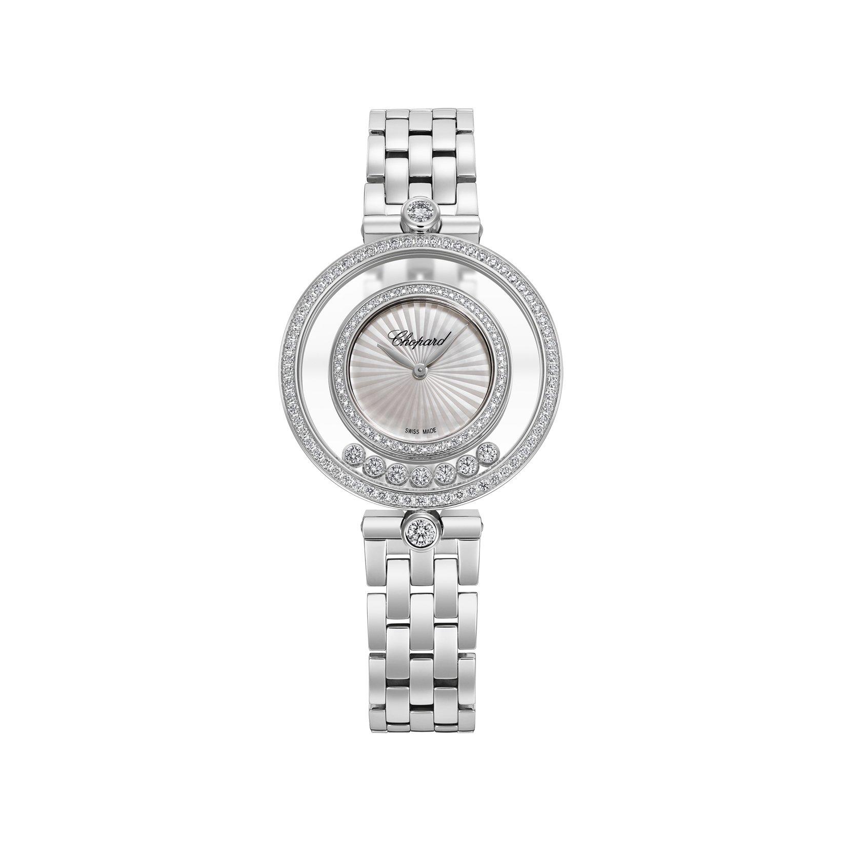 Chopard Happy Diamonds Quartz 32 mm White Gold Watch  White Dial  White Gold Bracelet