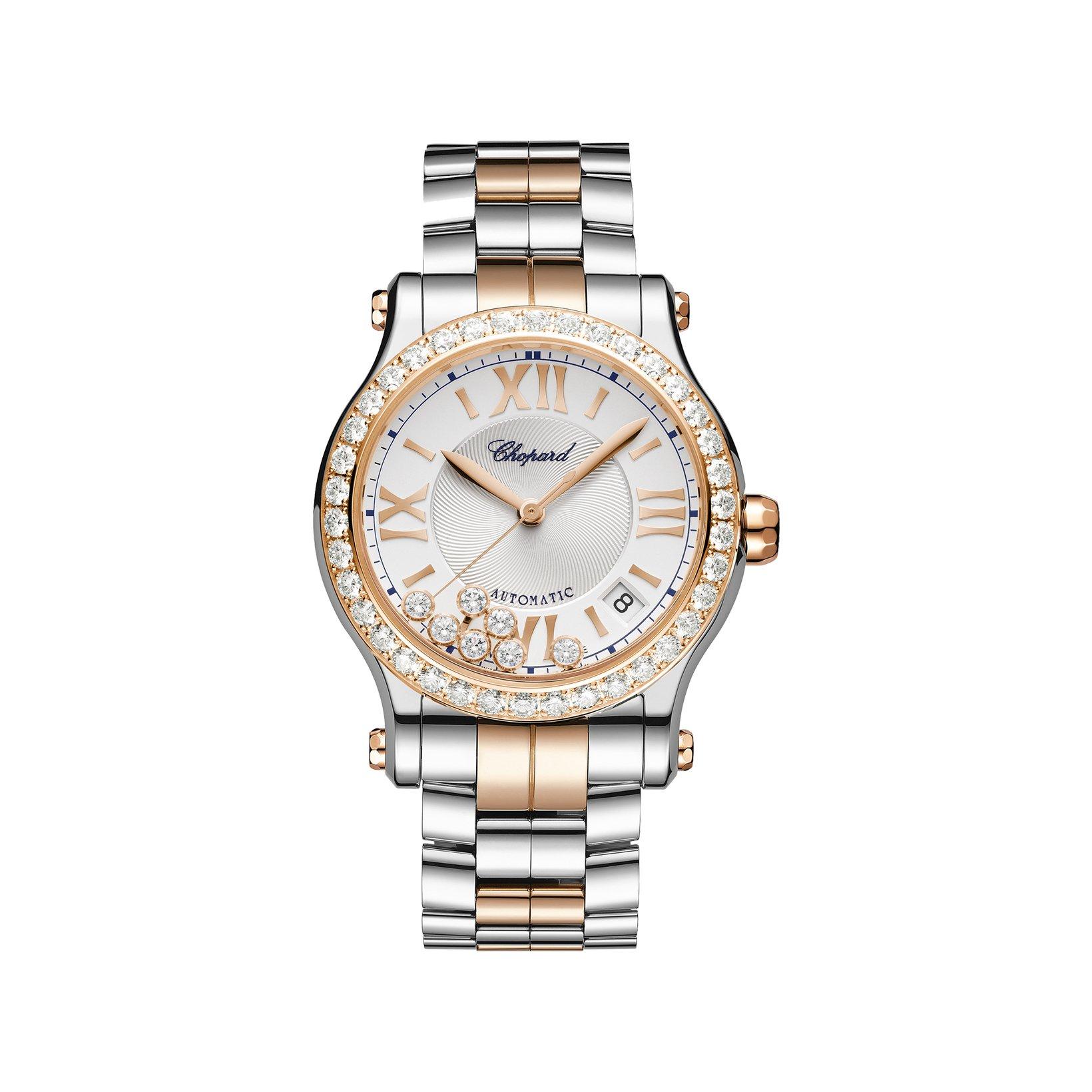 Chopard Happy Sport Automatic 36 mm Stainless Steel And Rose Gold Watch  Silver Dial  Stainless Steel And Rose Gold Bracelet