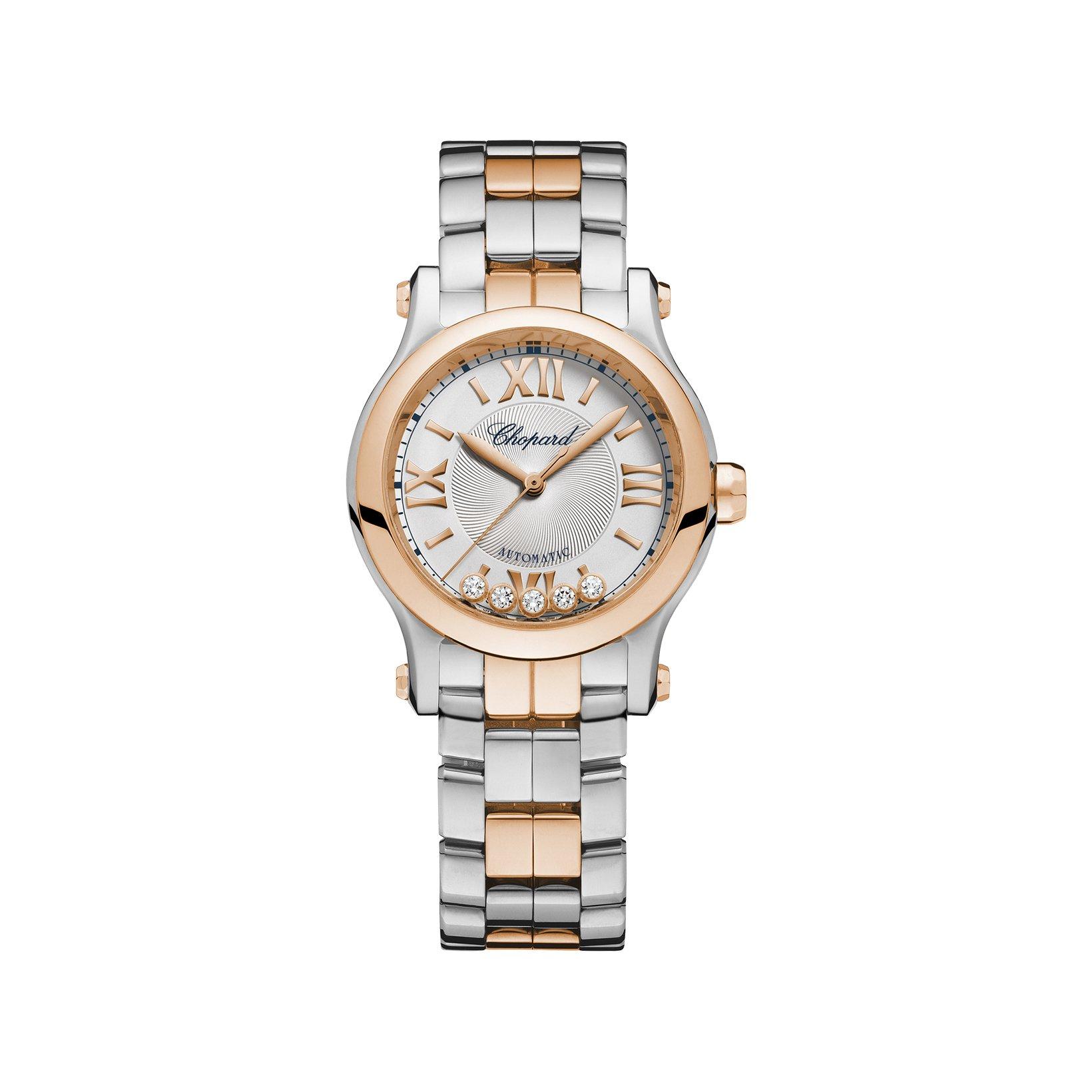 Chopard Happy Sport Automatic 30 mm Stainless Steel And Rose Gold Watch  Silver Dial  Stainless Steel And Rose Gold Bracelet