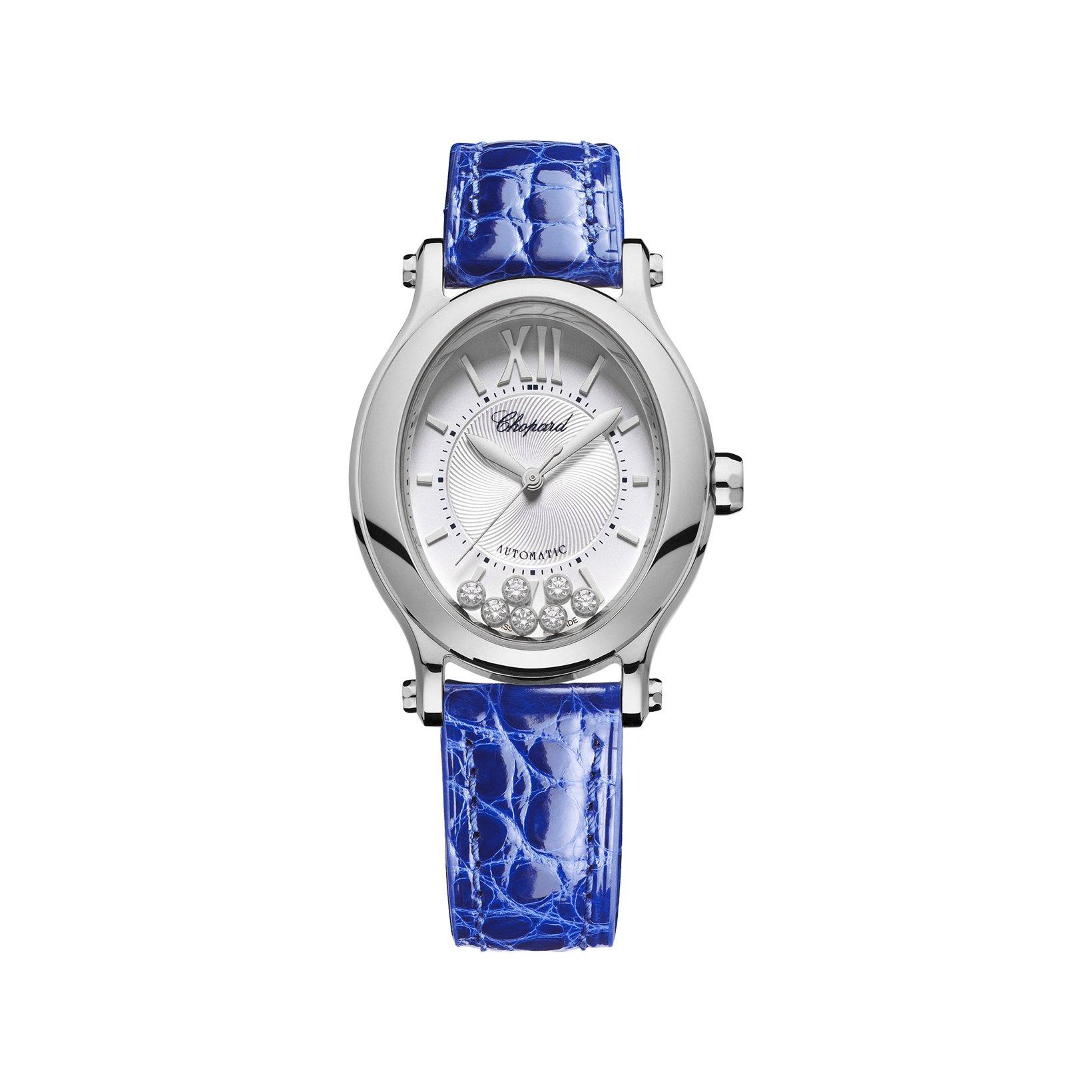 Chopard Happy Sport Automatic 31.31 mm Stainless Steel Watch  Silver Dial   Alligator Leather Strap