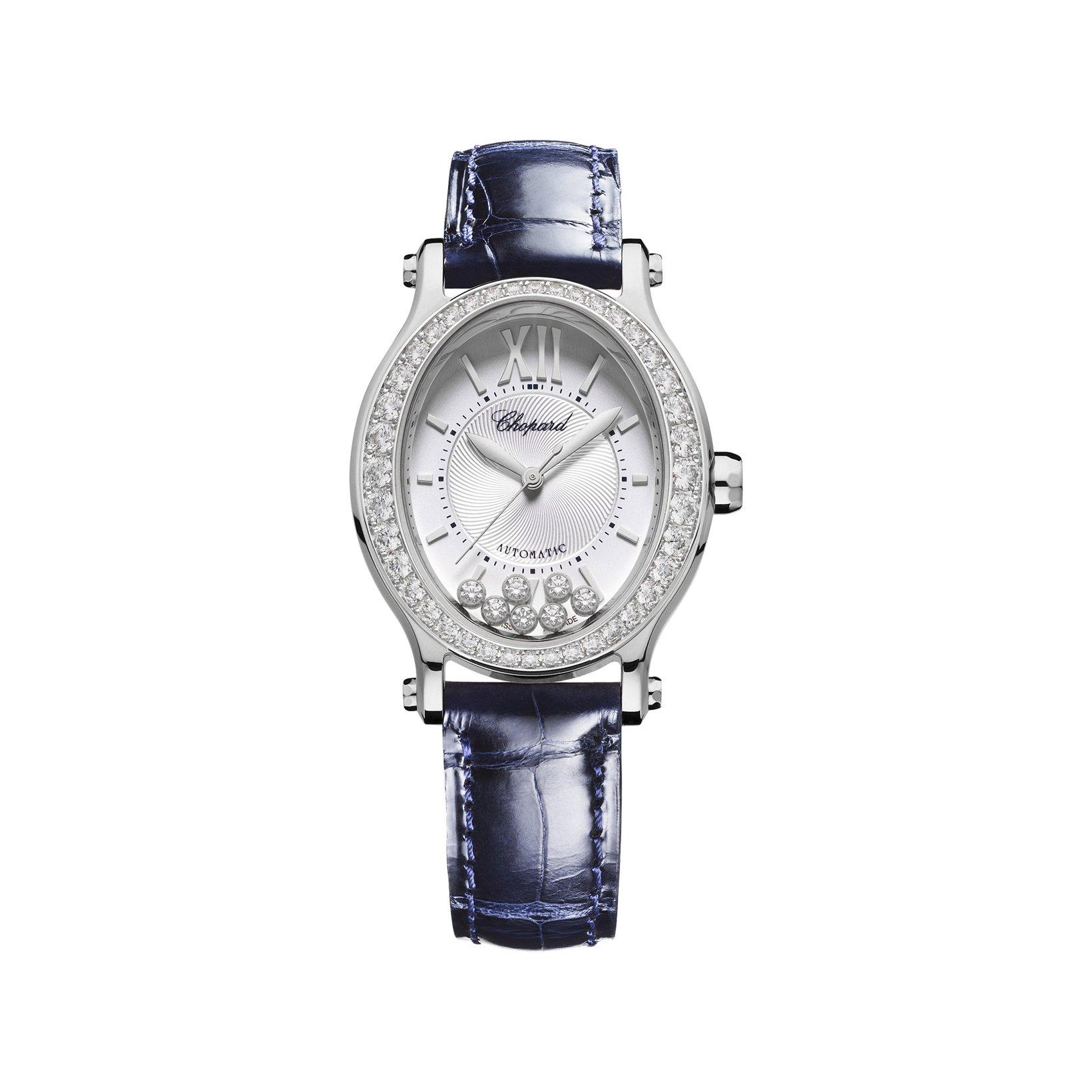 Chopard Happy Sport Automatic 31.31 mm Stainless Steel Watch  Silver Dial   Alligator Leather Strap