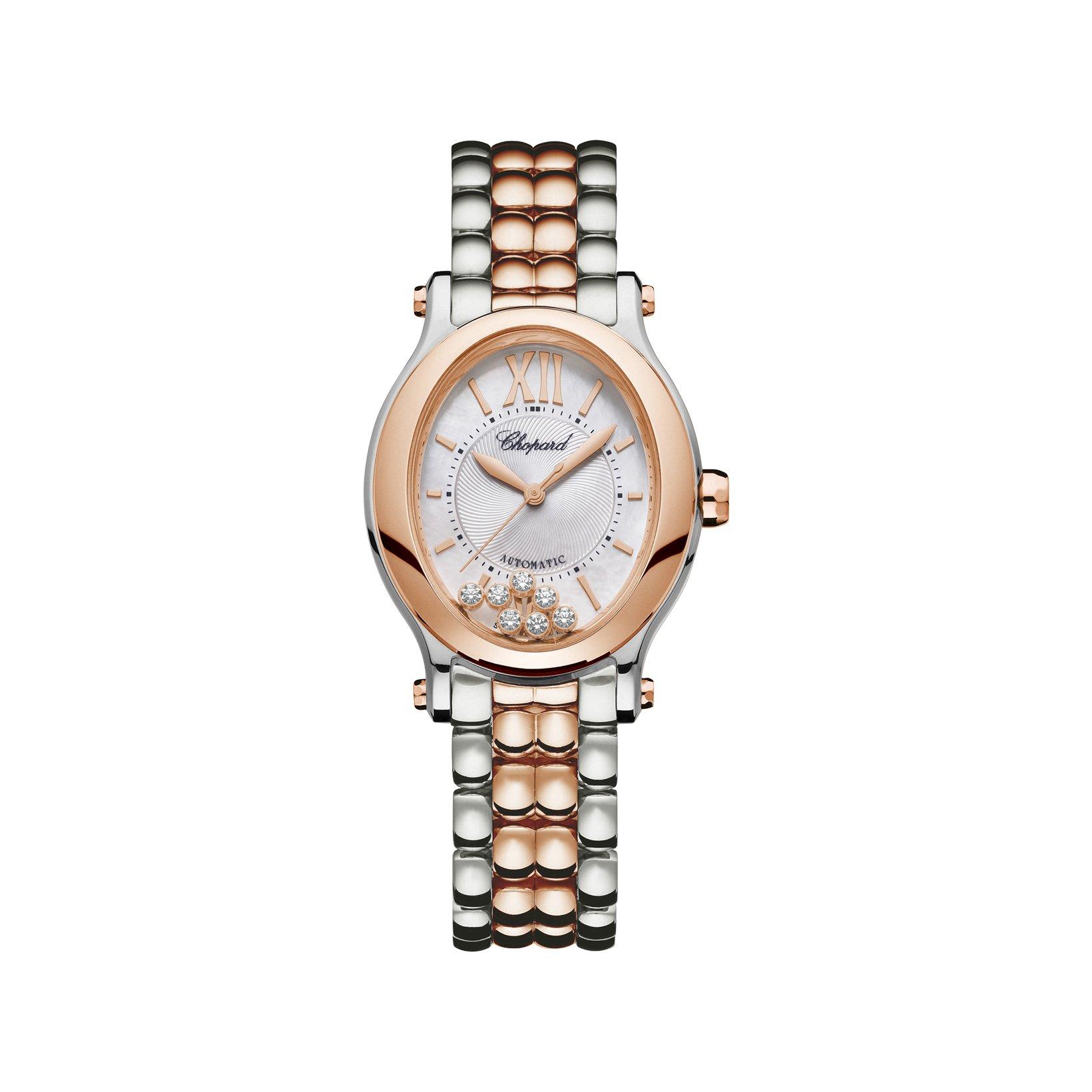 Chopard Happy Sport Automatic 31.31 mm Stainless Steel And Rose Gold Watch  Silver Dial  Stainless Steel And Rose Gold Bracelet