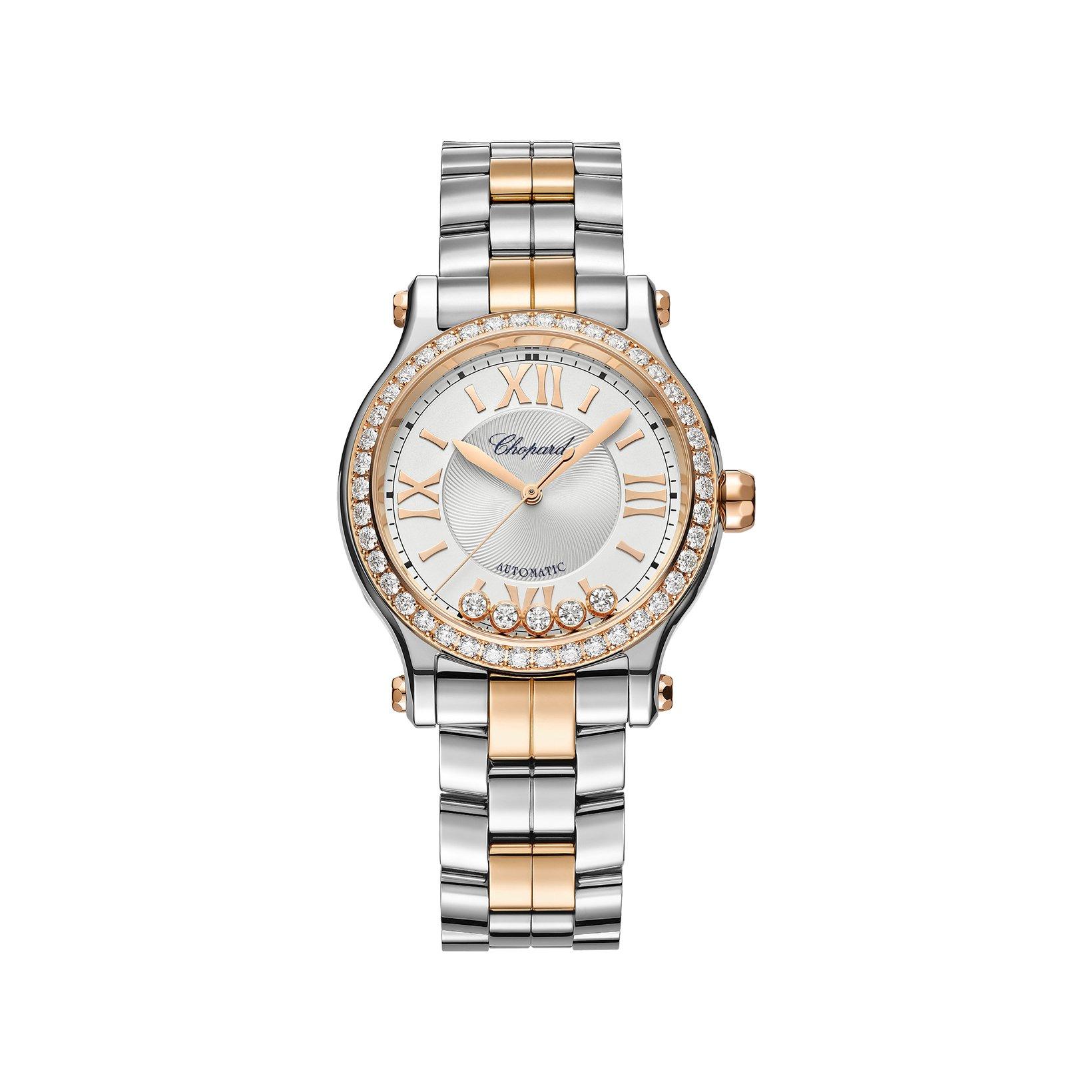 Chopard Happy Diamonds Automatic 33 mm Stainless Steel And Rose Gold Watch  Silver Dial  Stainless Steel And Rose Gold Bracelet