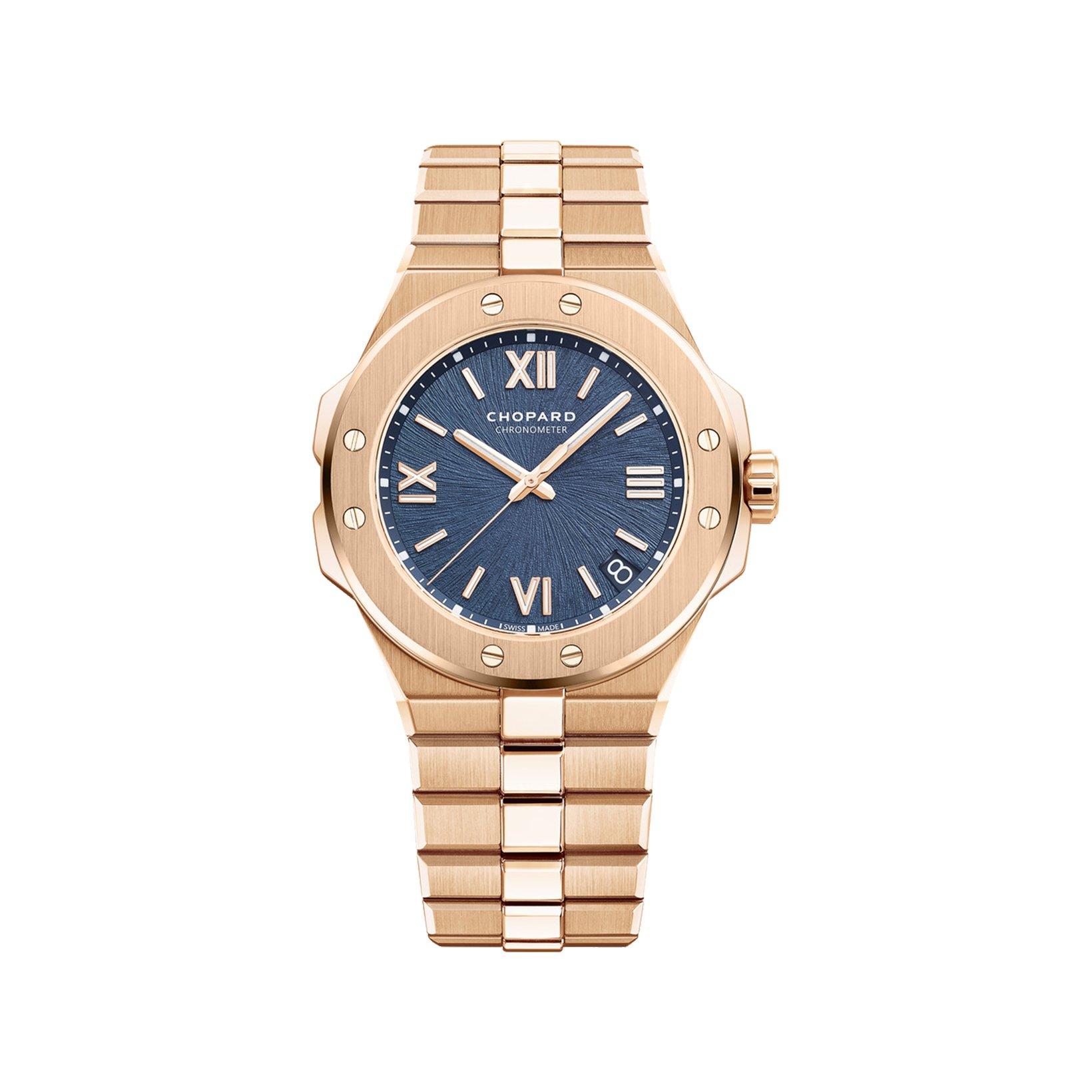 Chopard Alpine Eagle Automatic 41 mm Rose Gold Watch  Blue Galvanic Dial  Rose Gold Bracelet