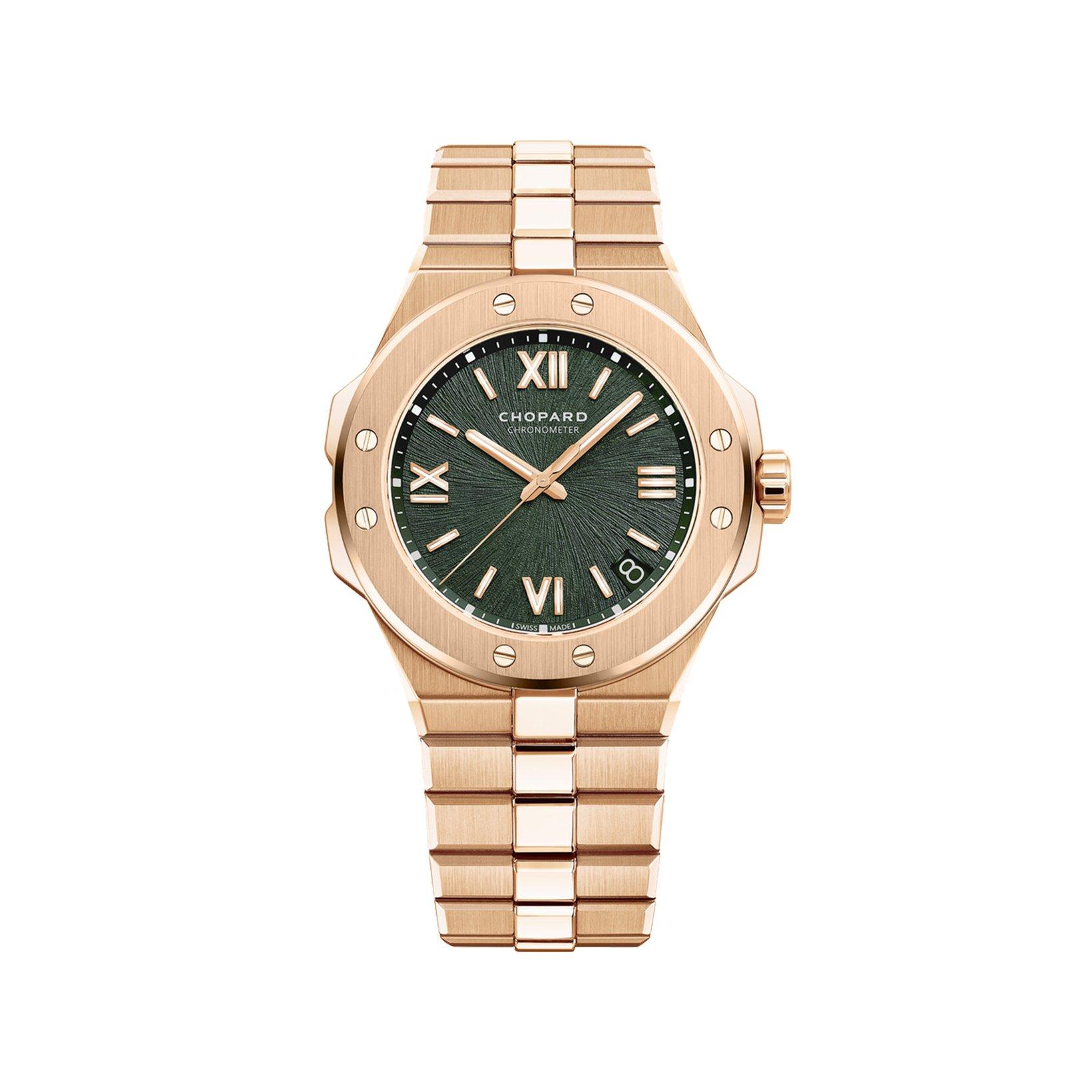 Chopard Alpine Eagle Automatic 41 mm Rose Gold Watch  Green Dial  Rose Gold Bracelet